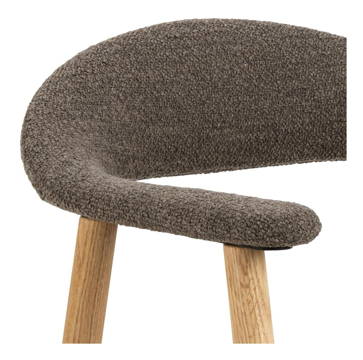 Bendt Eetkamerstoel 'Gerado' Eikenhout en Bouclé, kleur Taupe