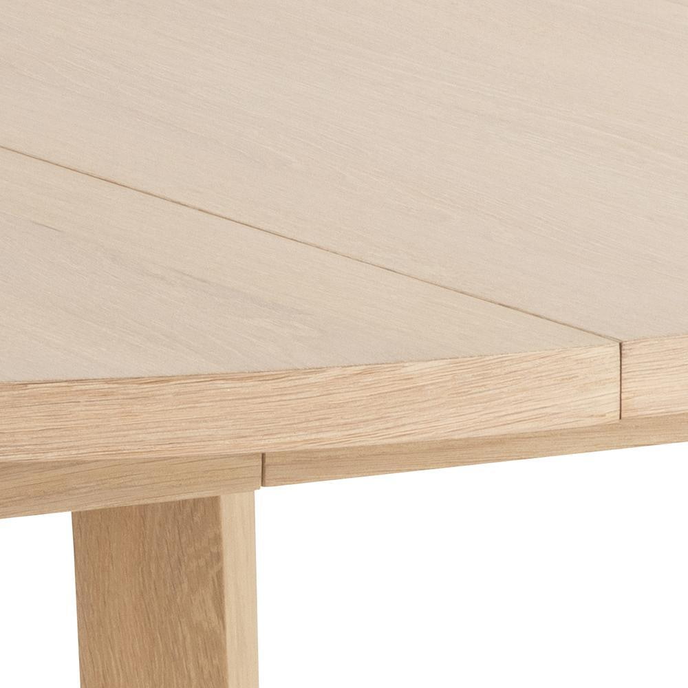 Bendt Uitschuifbare Ronde Eettafel 'Mads' Eiken whitewash, 120-220 x 120cm