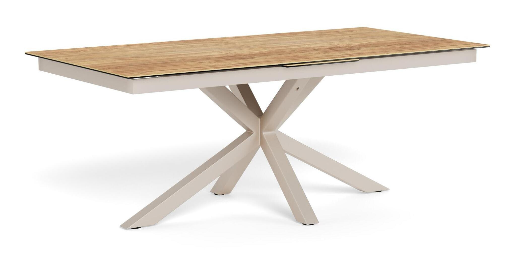 Bendt Uitschuifbare Eettafel 'Line' Keramiek met eikenlook, 200/240 x 100cm