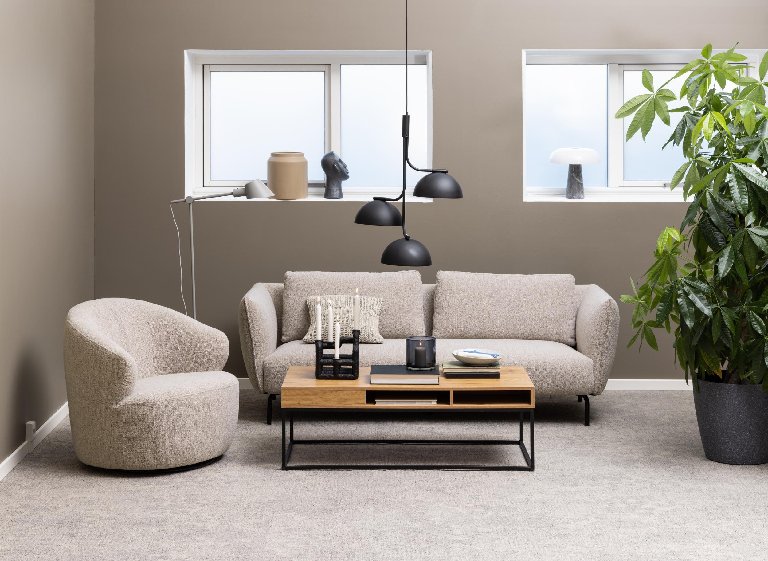 Bendt Draaibare Fauteuil 'Breah' Bouclé, kleur Beige