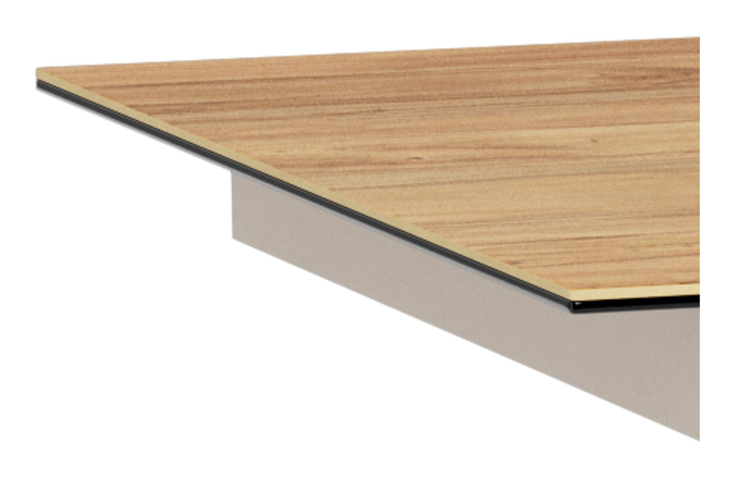 Bendt Uitschuifbare Eettafel 'Line' Keramiek met eikenlook, 168/210 x 90cm