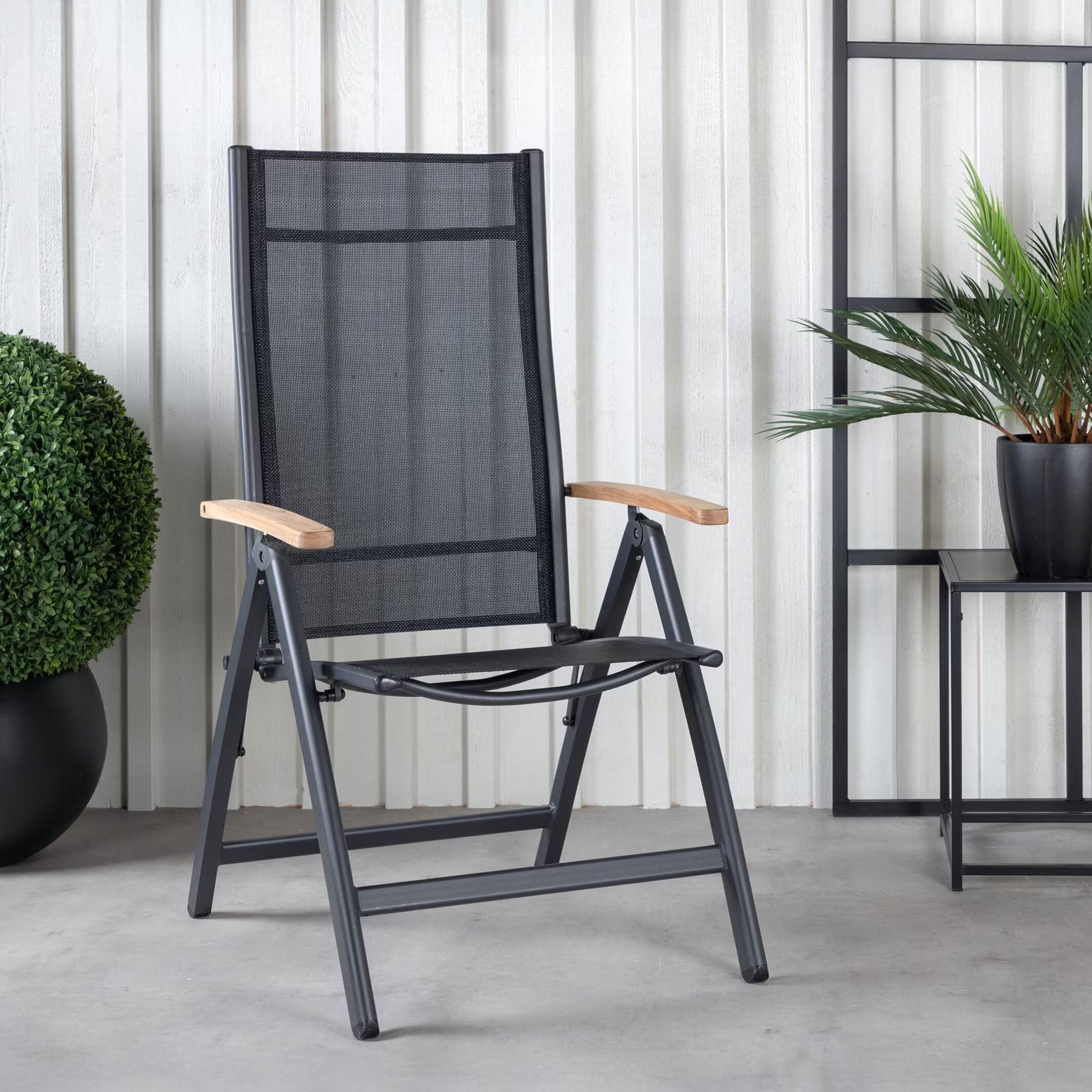 Nohr Verstelbare Tuinstoel 'Taysha' Textileen en teak