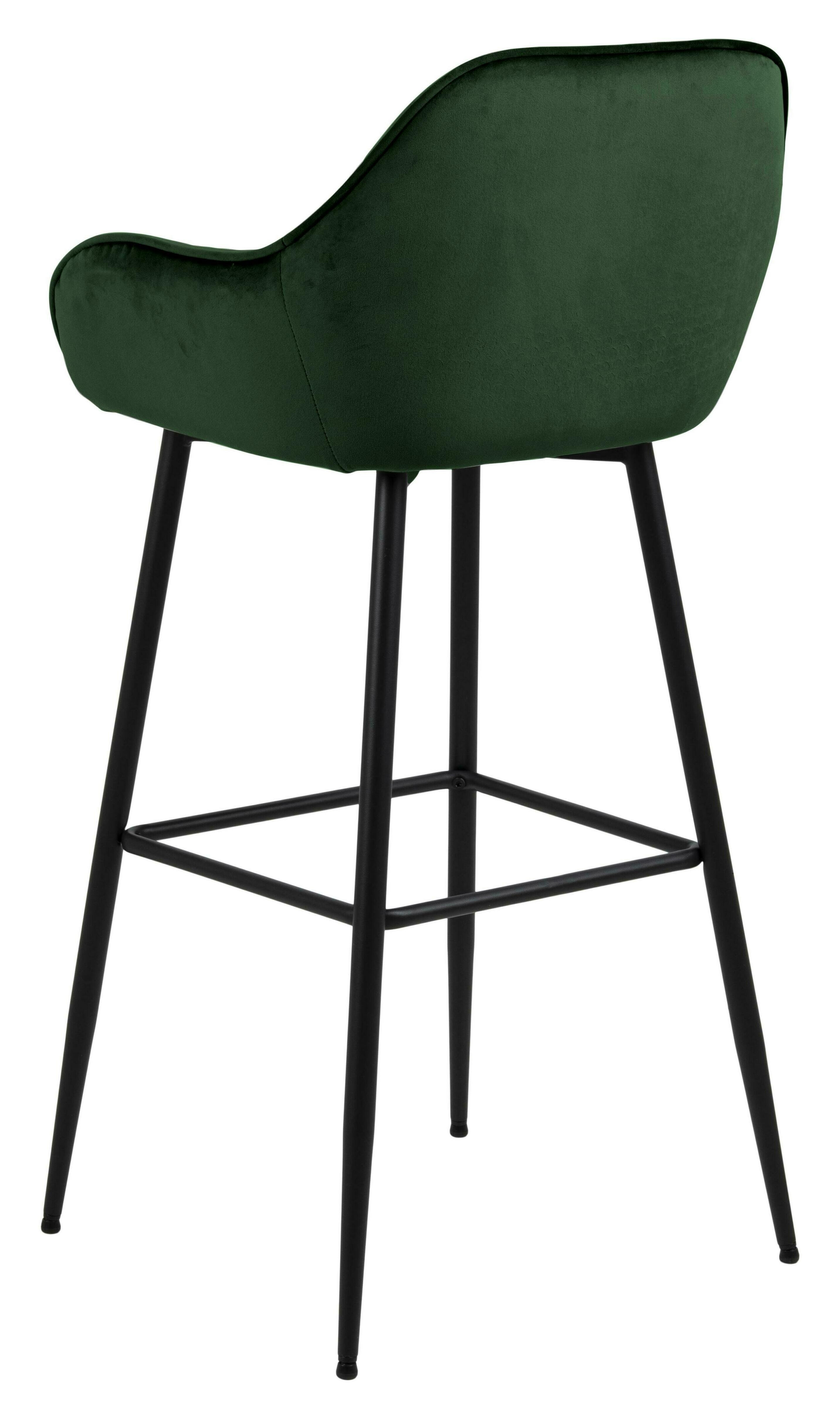 Bendt Barkruk 'Loren' Velvet, kleur Forest Green (zithoogte 79cm)