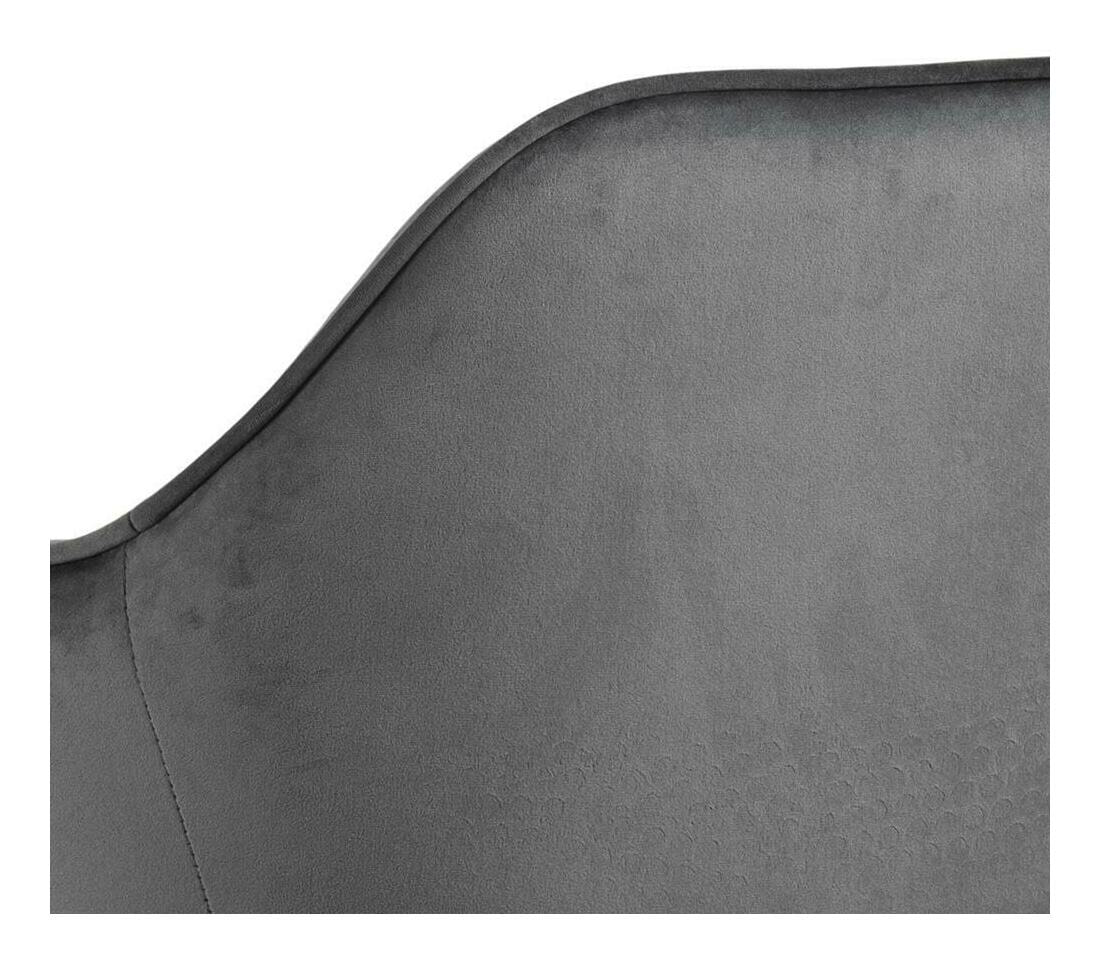 Bendt Barkruk 'Loren' Velvet, kleur Dark Grey (zithoogte 79cm)