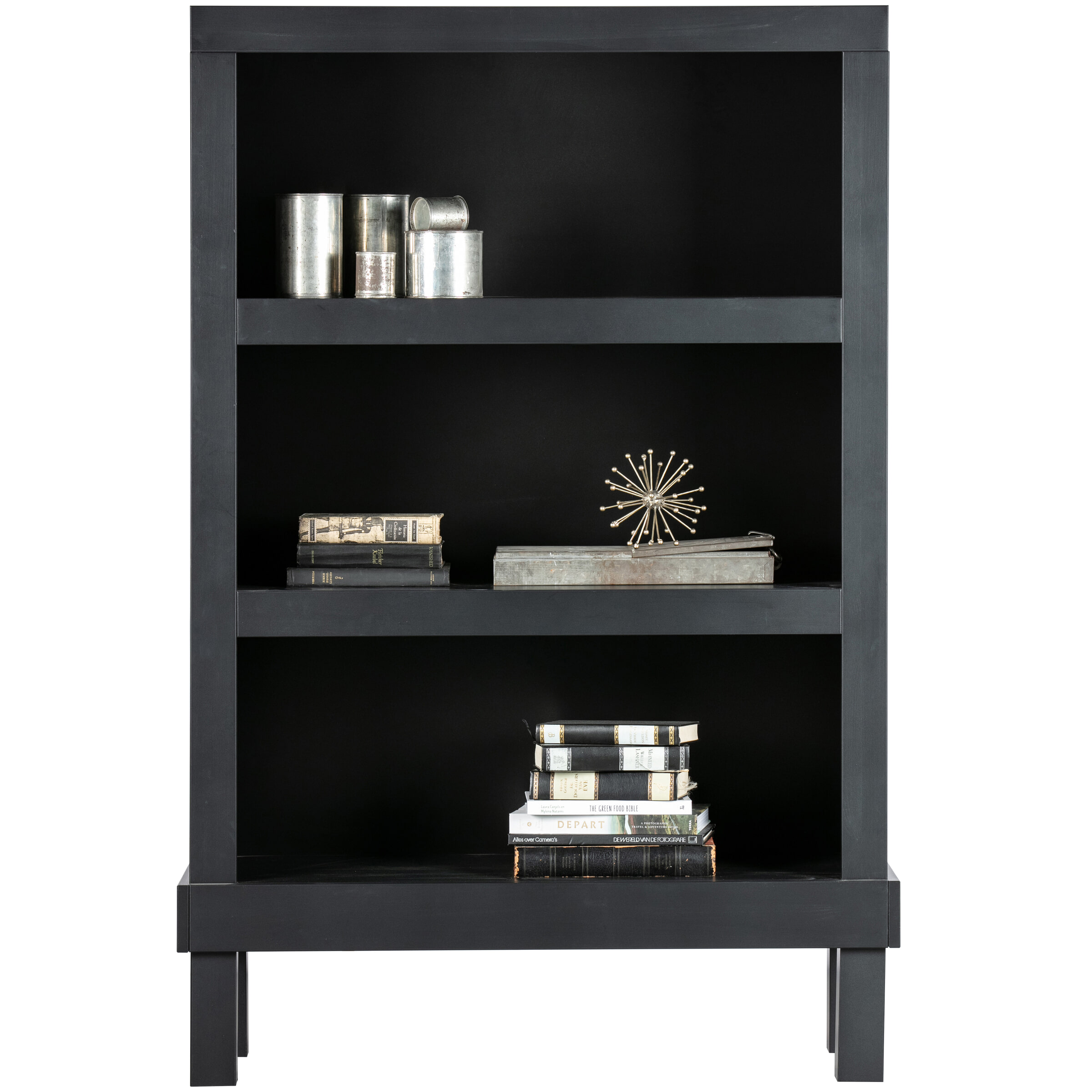 WOOOD Wandkast 'Bonk' Grenen, 160 x 107cm, kleur Mat zwart