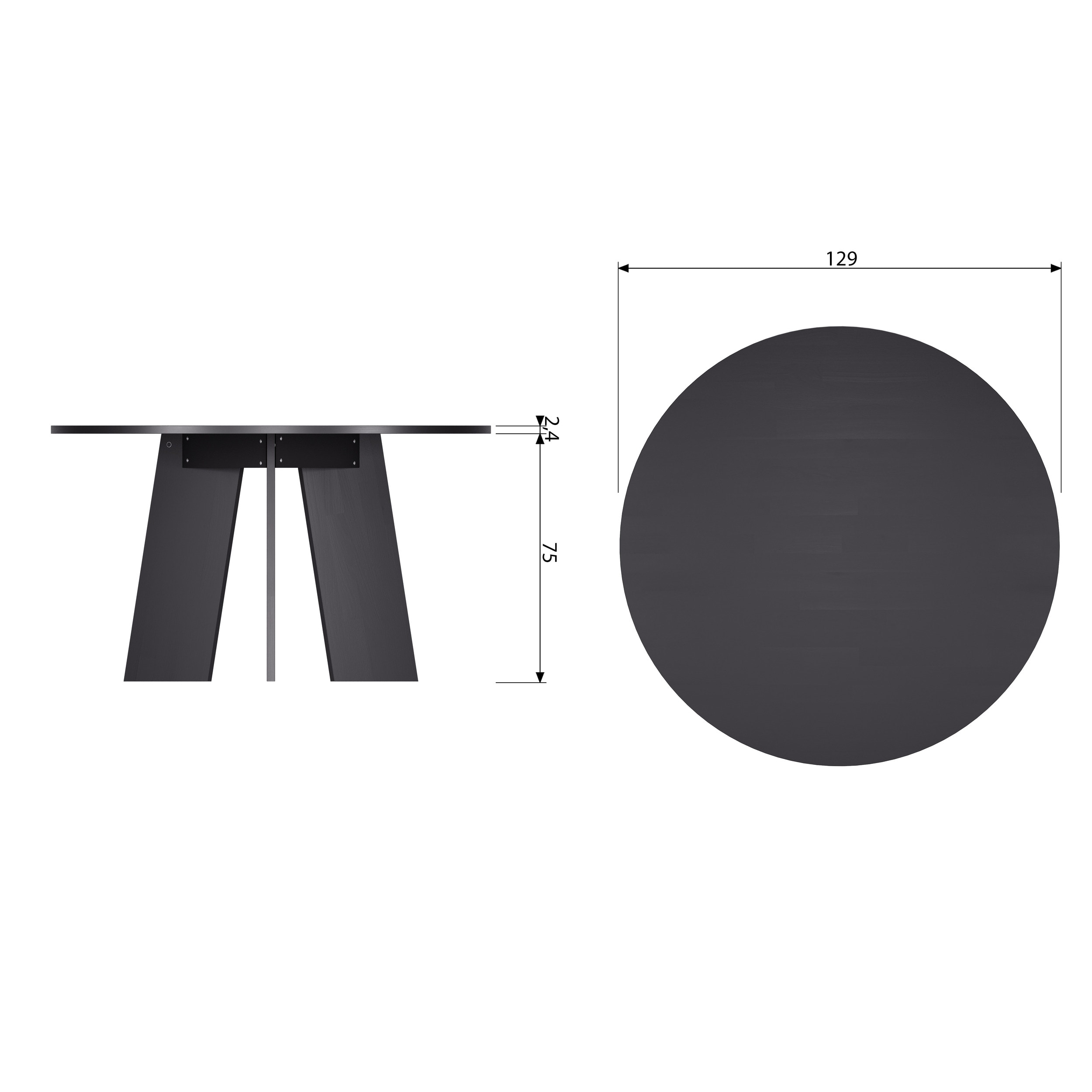 WOOOD Ronde Eettafel 'Fries' Eiken, 129cm