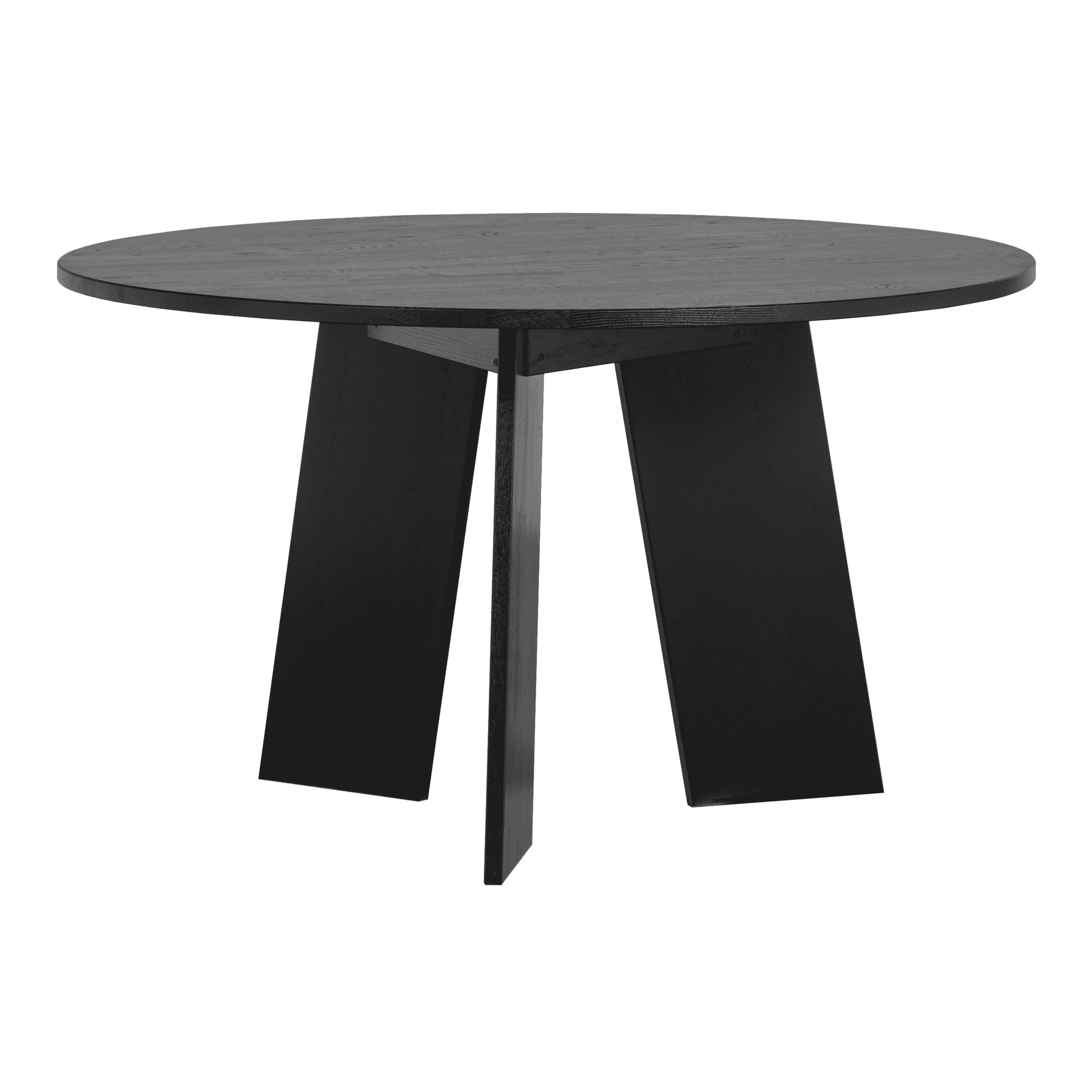 WOOOD Ronde Eettafel Fries Eiken, 129cm - Zwart