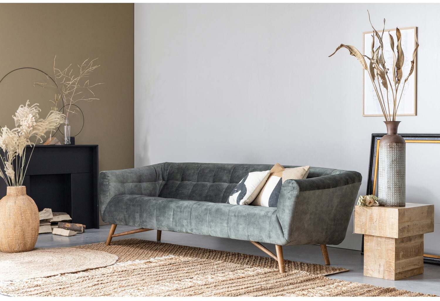 WOOOD Rond Vloerkleed 'Ross' 150cm, kleur Naturel