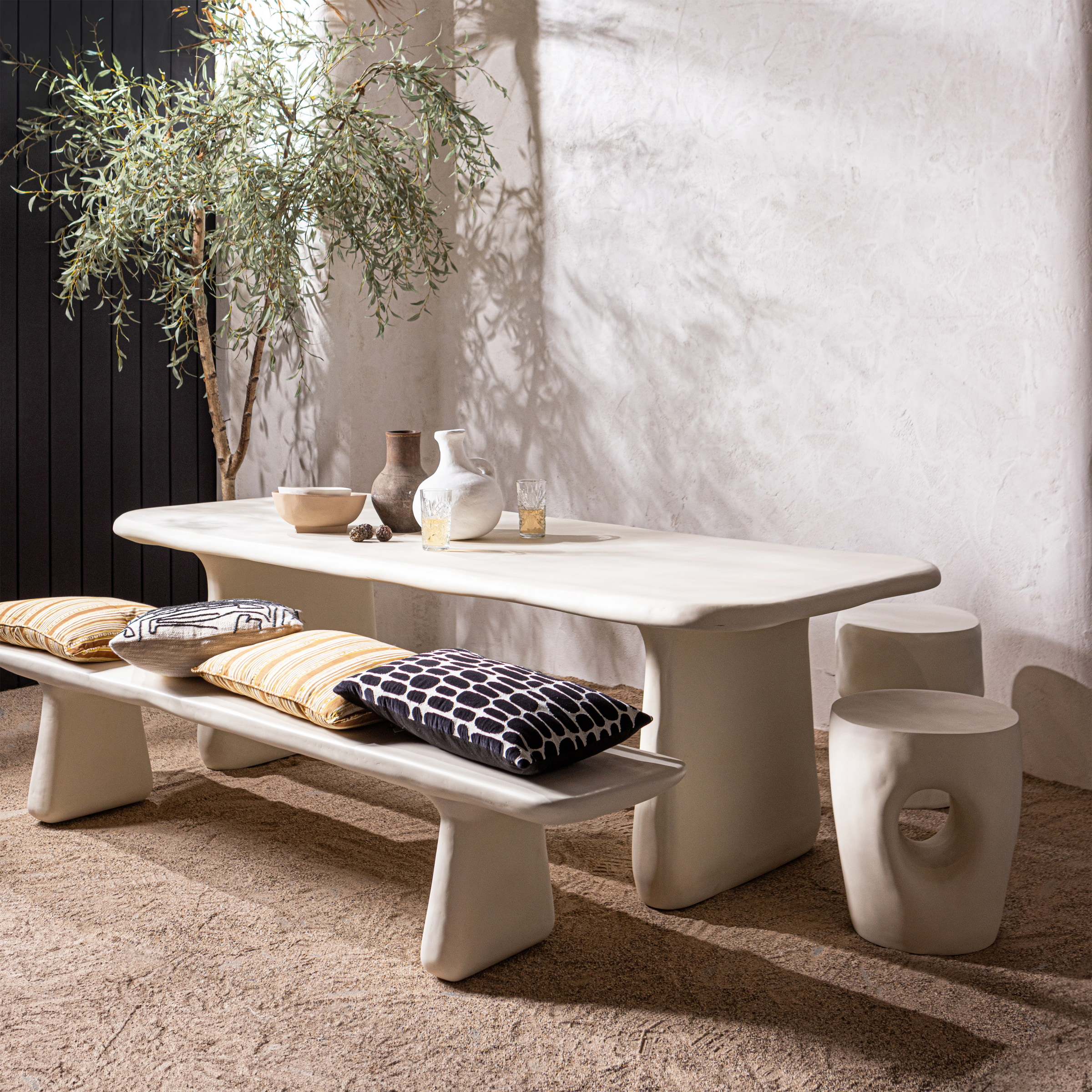 WOOOD Organische Bijzettafel 'Mica' 40cm, kleur Naturel