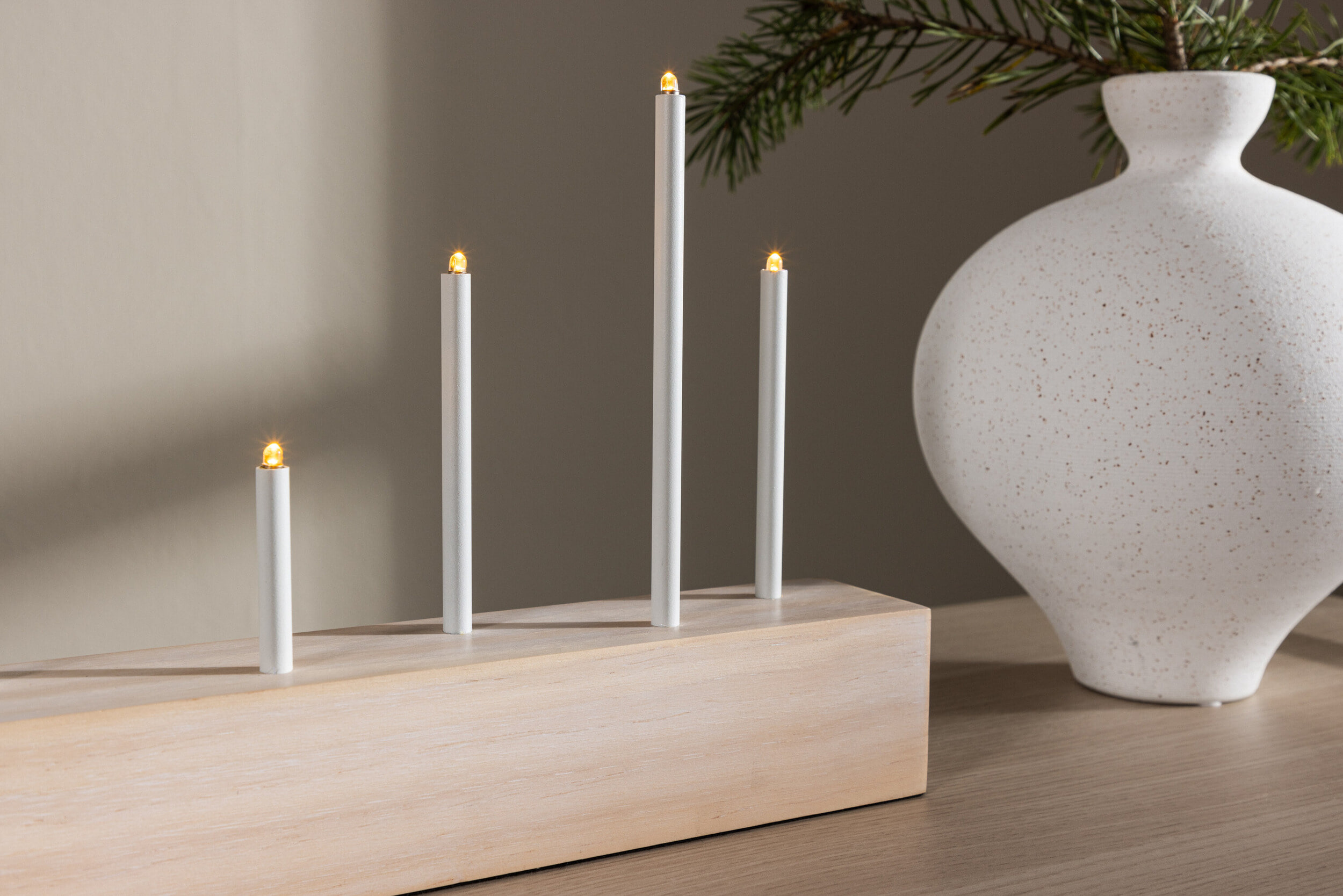 Nohr Kaarshouder/Tafellamp 'Sequita' kleur Whitewash