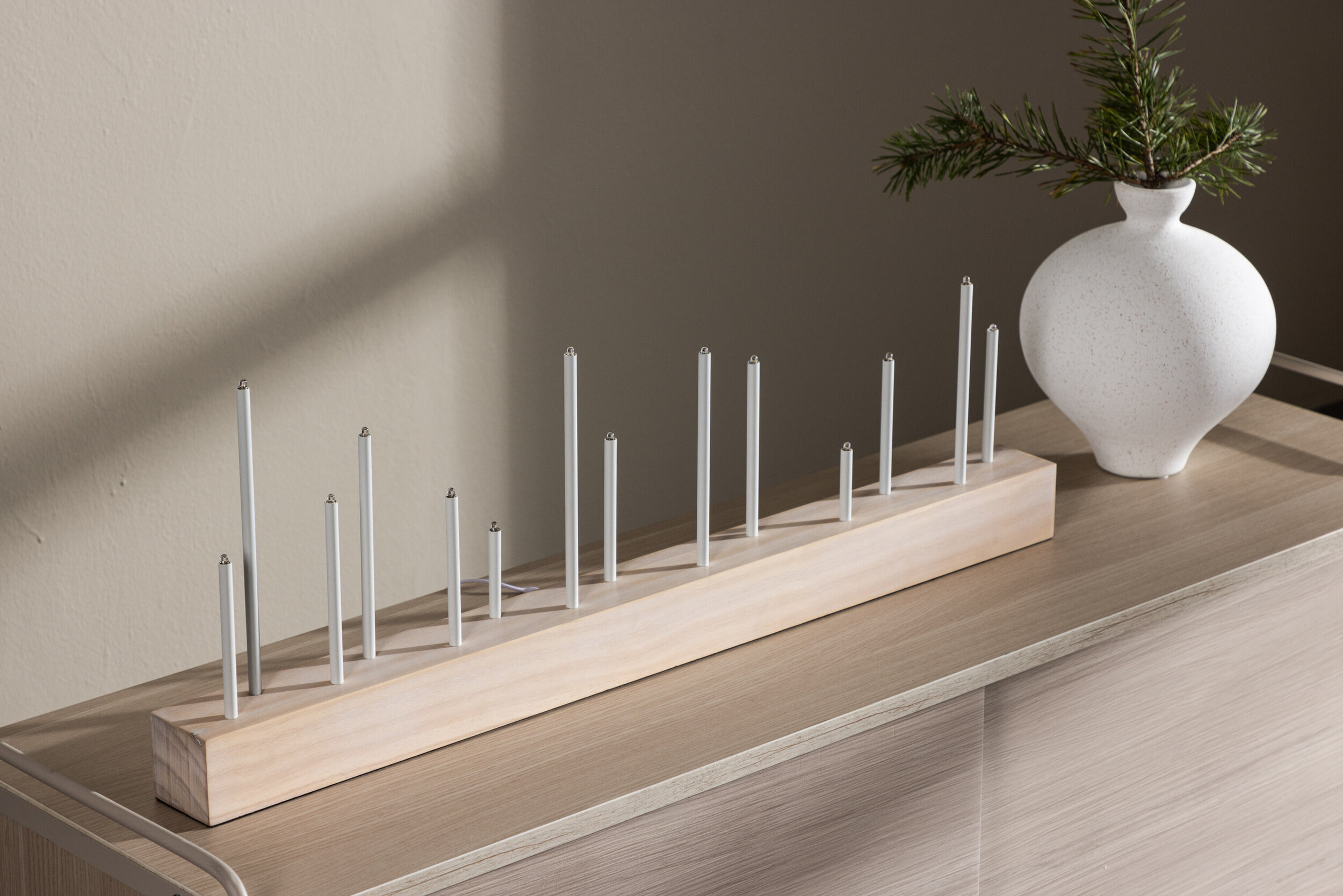 Nohr Kaarshouder/Tafellamp 'Sequita' kleur Whitewash