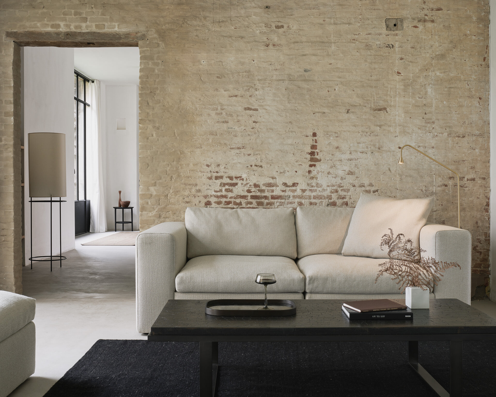 Ethnicraft Modulaire Bank 'Mellow' Hoek Arm Rechts, kleur Off White