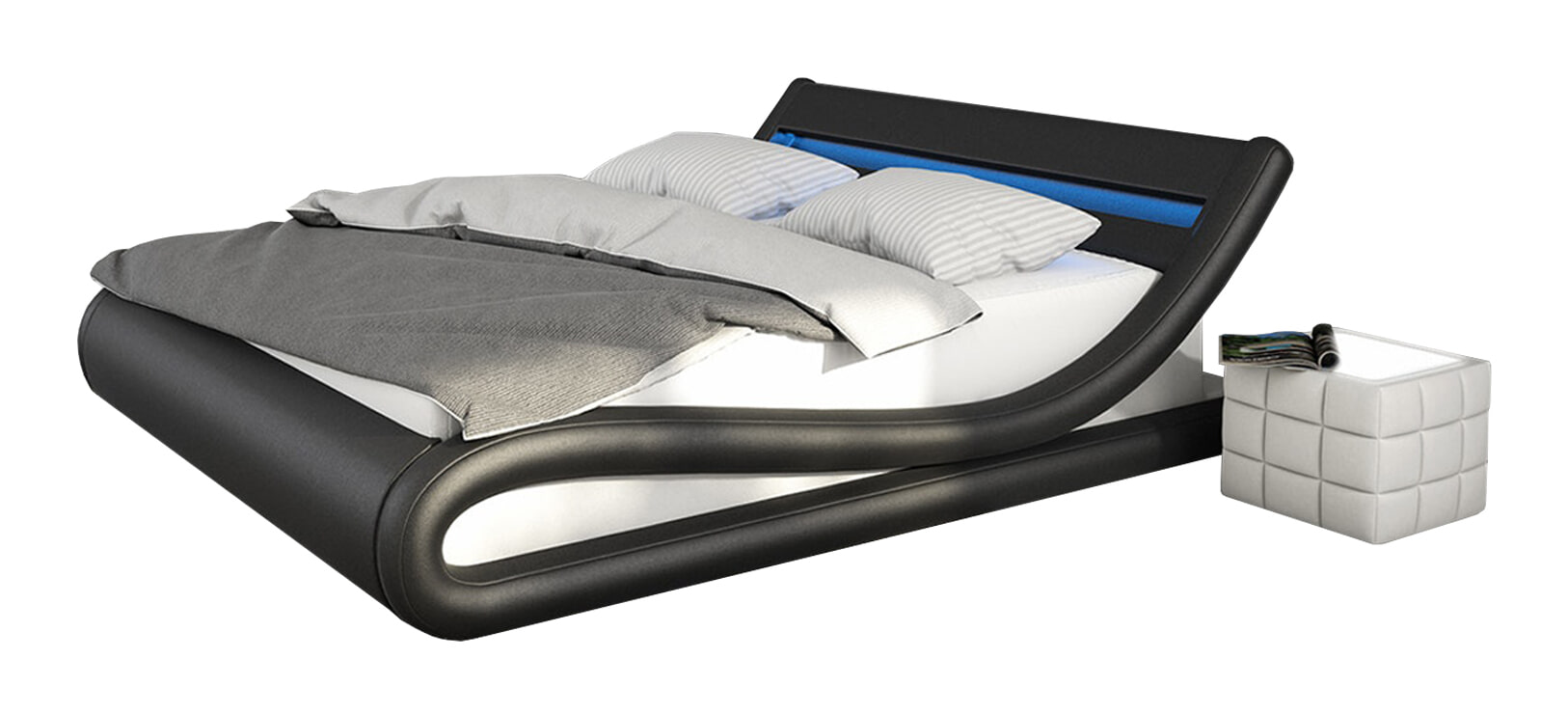 Artistiq Bed 'Hector' 180 x 200cm, kleur Zwart/Wit Artistiq Bed 'Hector' 180 x 200cm, kleur Zwart/Wit