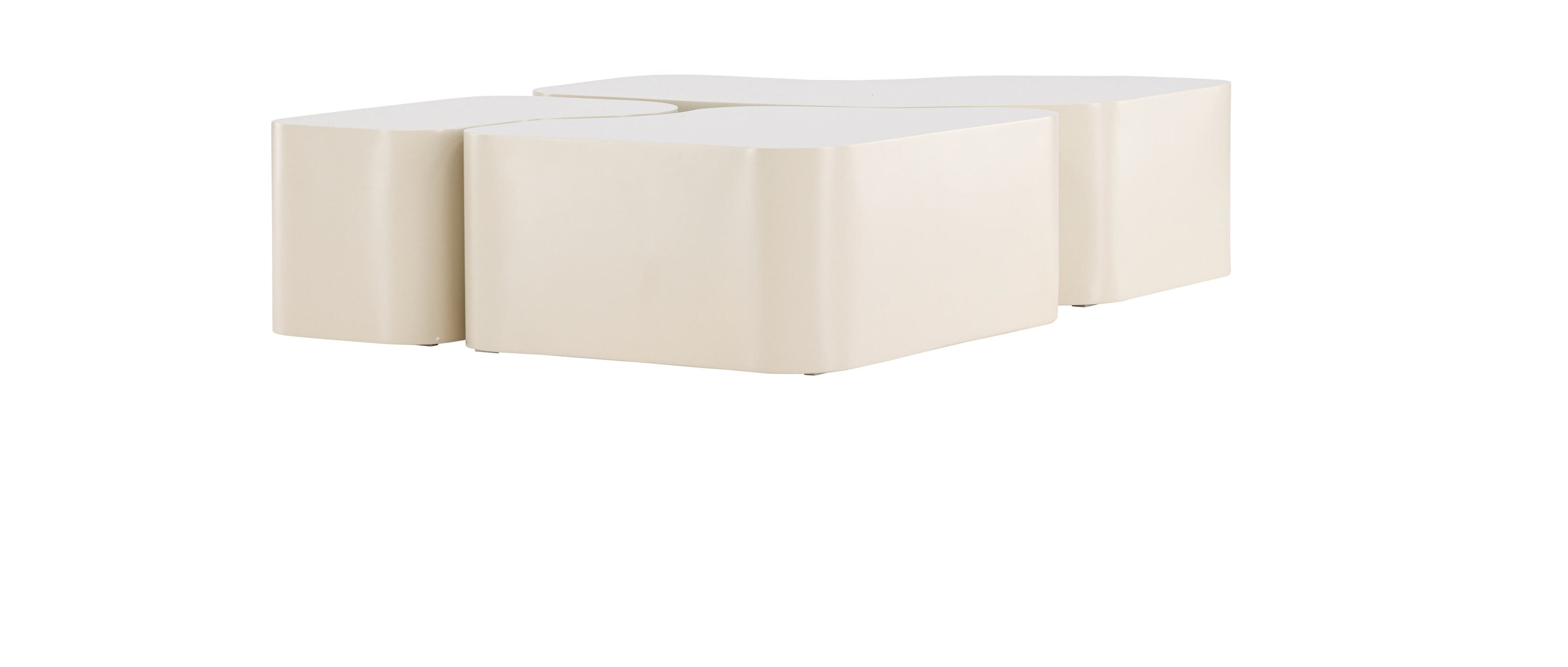 Nohr Organische Salontafel 'Tri' Set van 3 stuks, kleur Beige