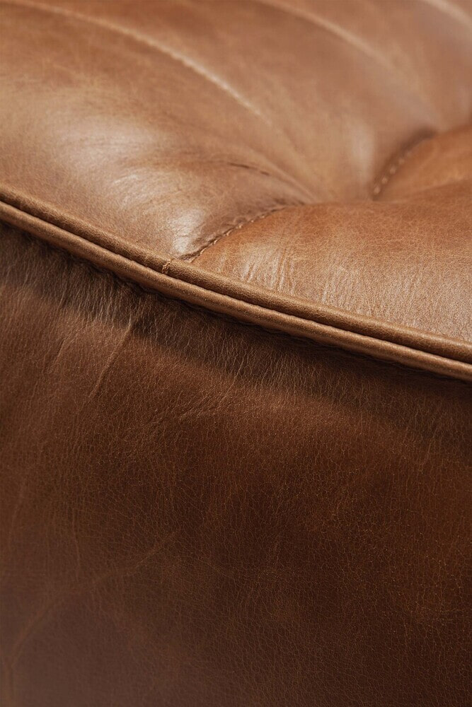 Ethnicraft Modulaire Bank 'N701' Leder, 1-zits, kleur Old Saddle