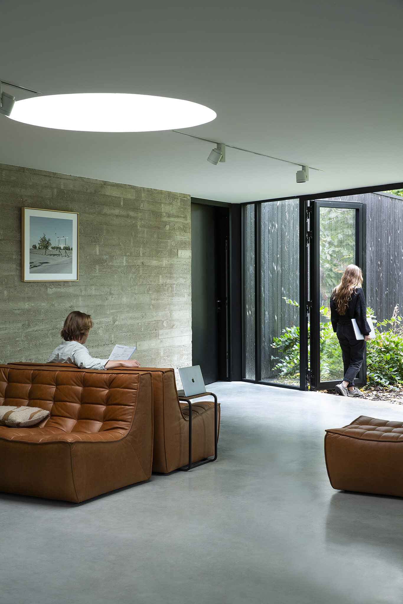 Ethnicraft Modulaire Bank 'N701' Leder, 2-zits, kleur Old Saddle