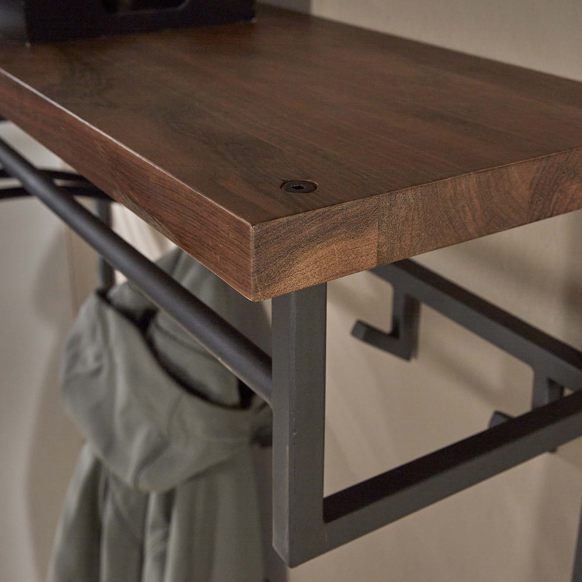 LifestyleFurn Kapstok 'Amadou' Saja notenhout, met 12 haken en plank