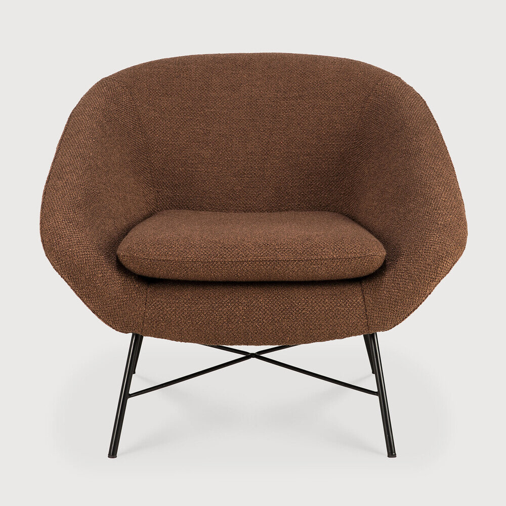 Ethnicraft Fauteuil 'Barrow' Structuurstof, kleur Koper