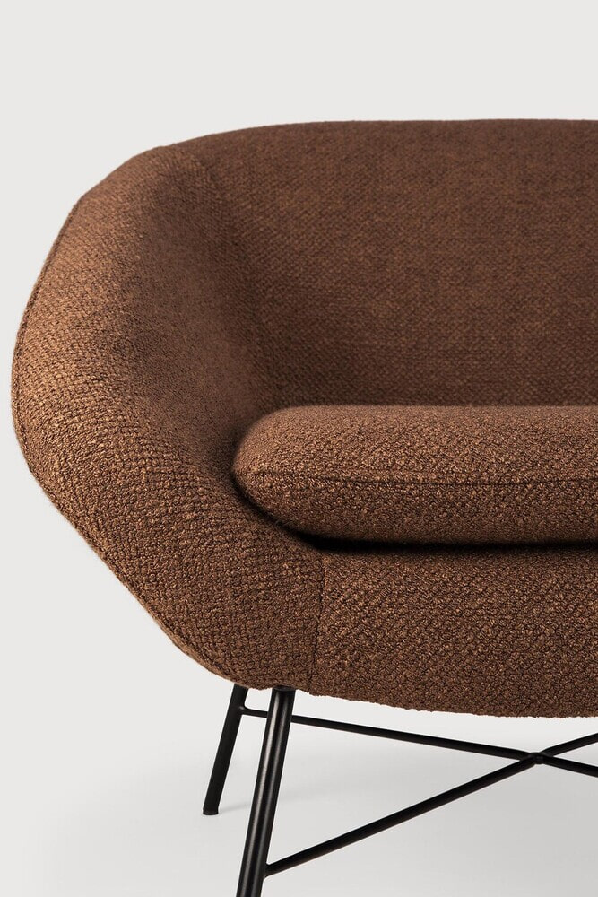 Ethnicraft Fauteuil 'Barrow' Structuurstof, kleur Koper