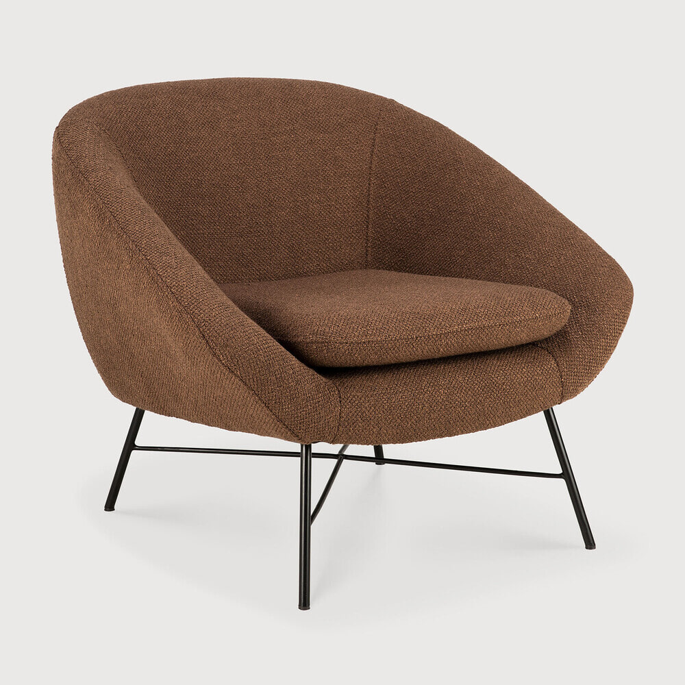 Ethnicraft Fauteuil 'Barrow' Structuurstof, kleur Koper