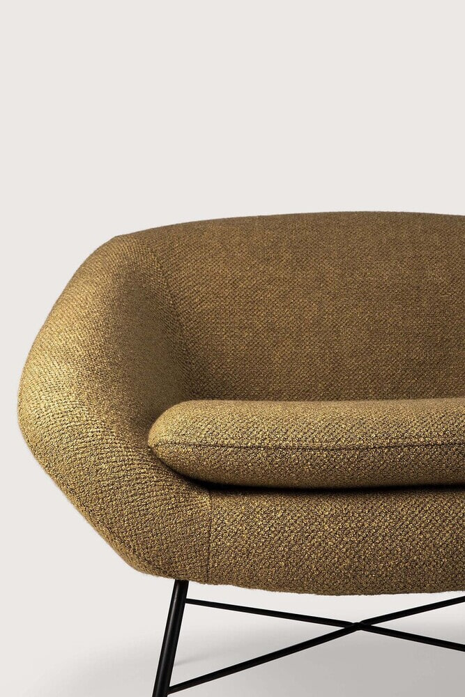 Ethnicraft Fauteuil 'Barrow' Structuurstof, kleur Ginger