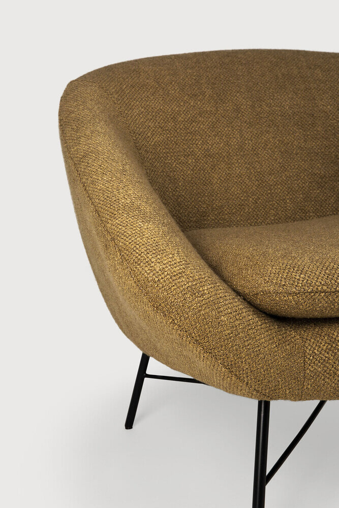 Ethnicraft Fauteuil 'Barrow' Structuurstof, kleur Ginger