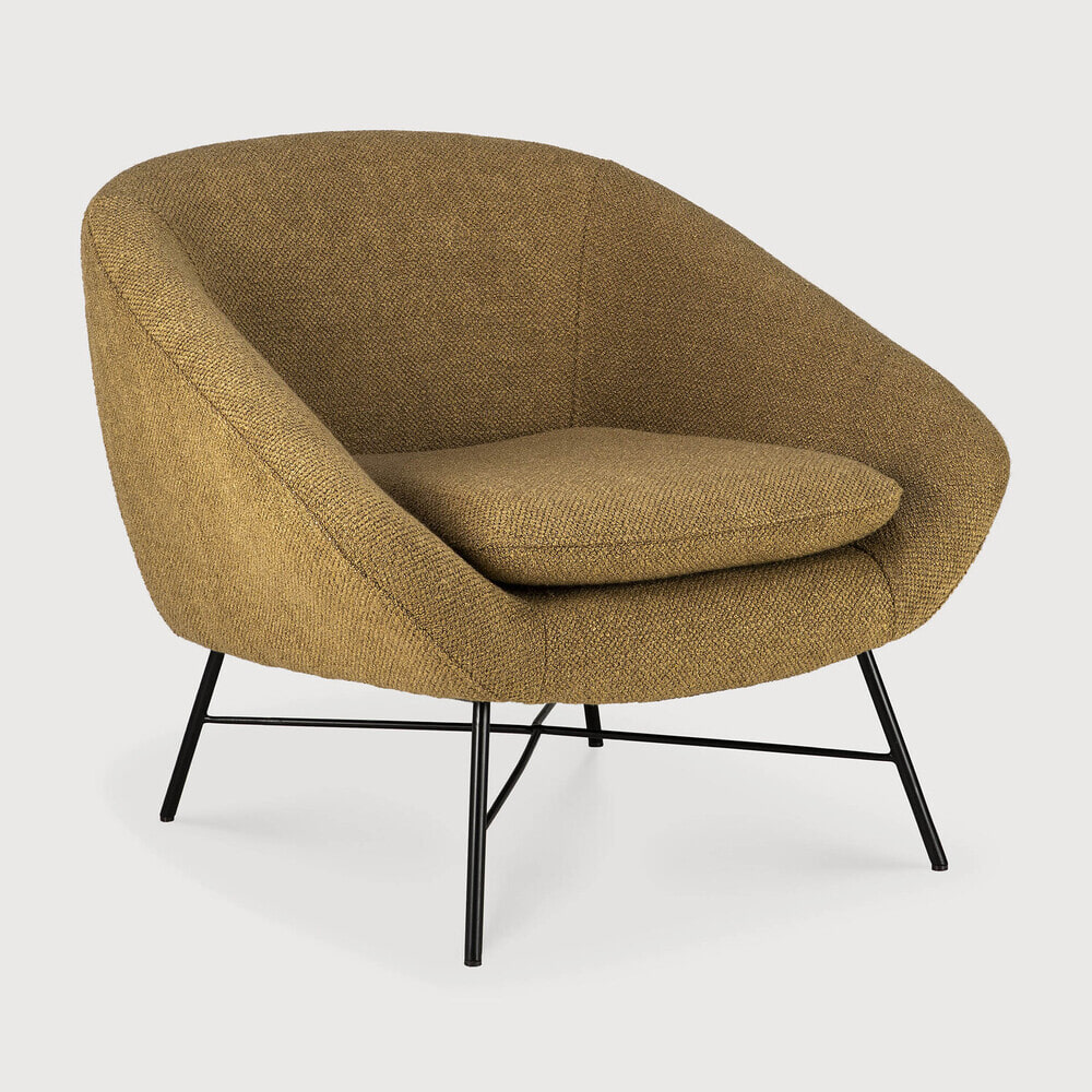 Ethnicraft Fauteuil 'Barrow' Structuurstof, kleur Ginger