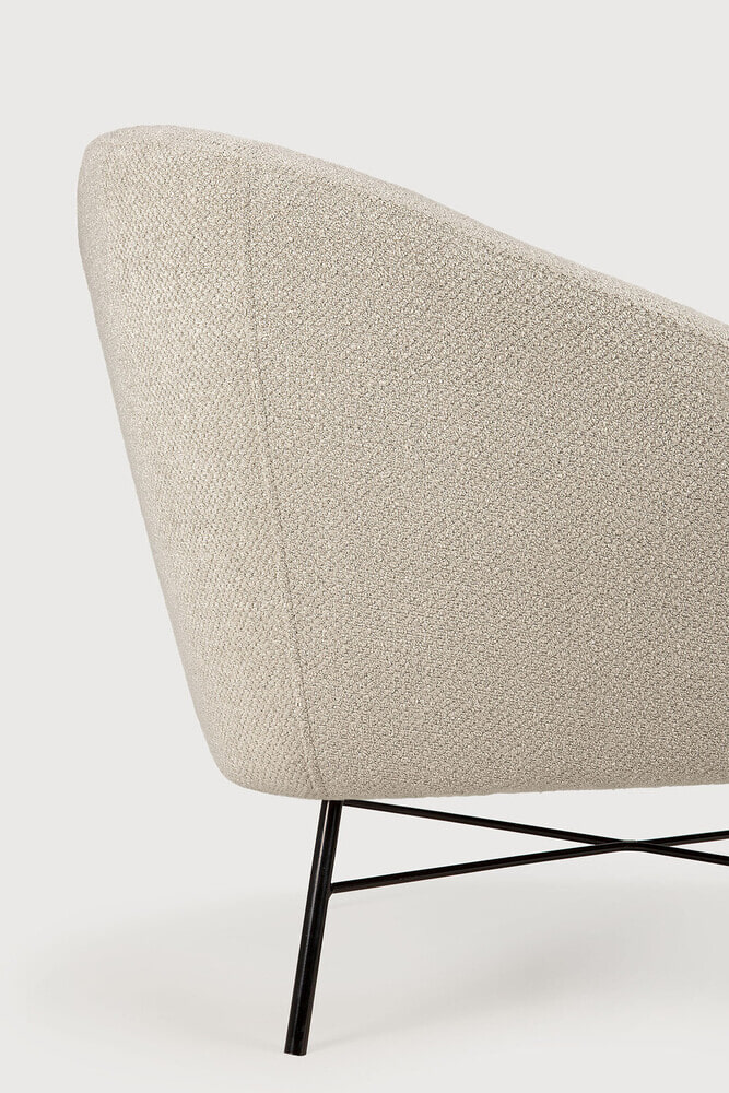Ethnicraft Fauteuil 'Barrow' Structuurstof, kleur Off White