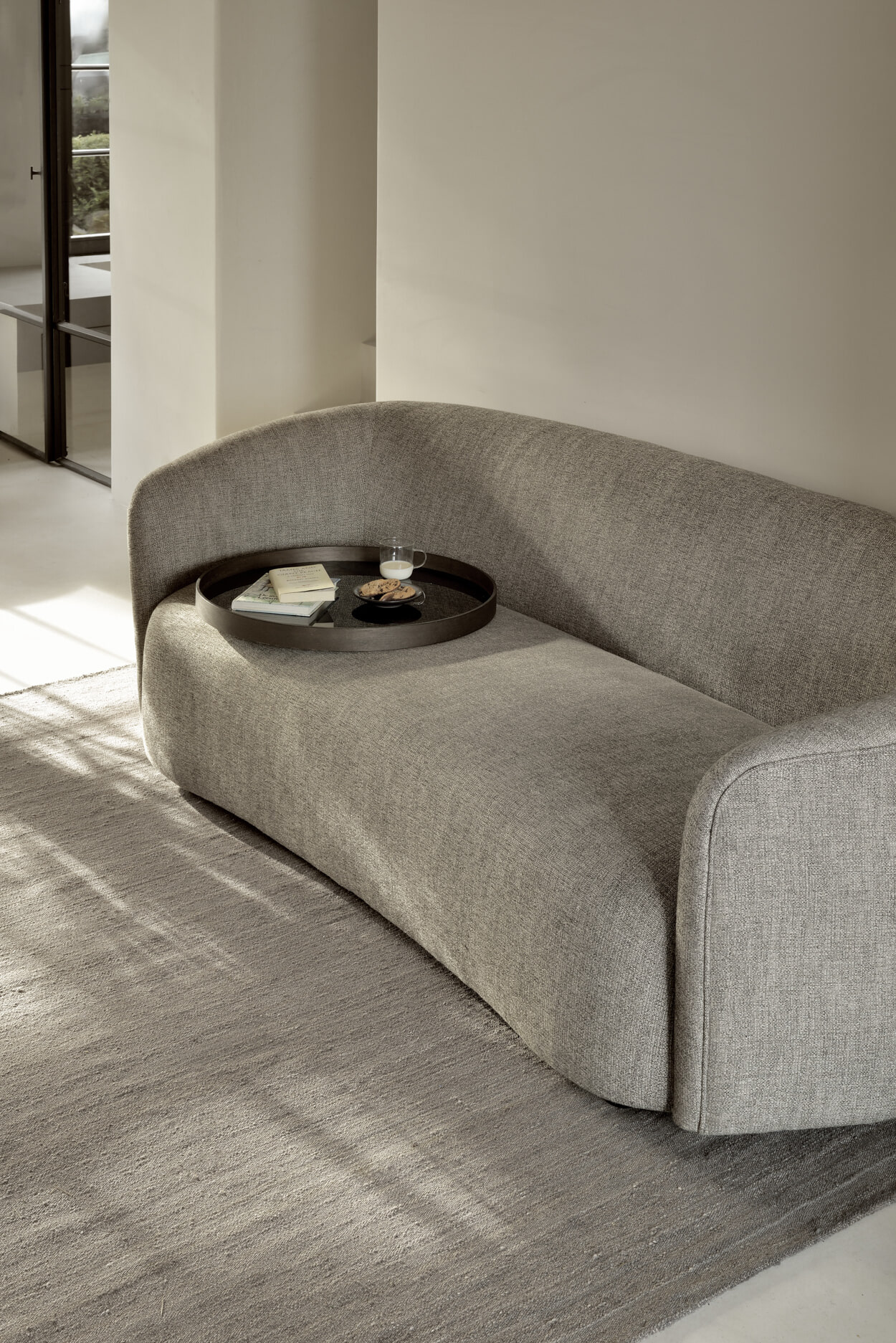 Ethnicraft 3-zits Bank 'Ellipse' Geweven stof, kleur Ash