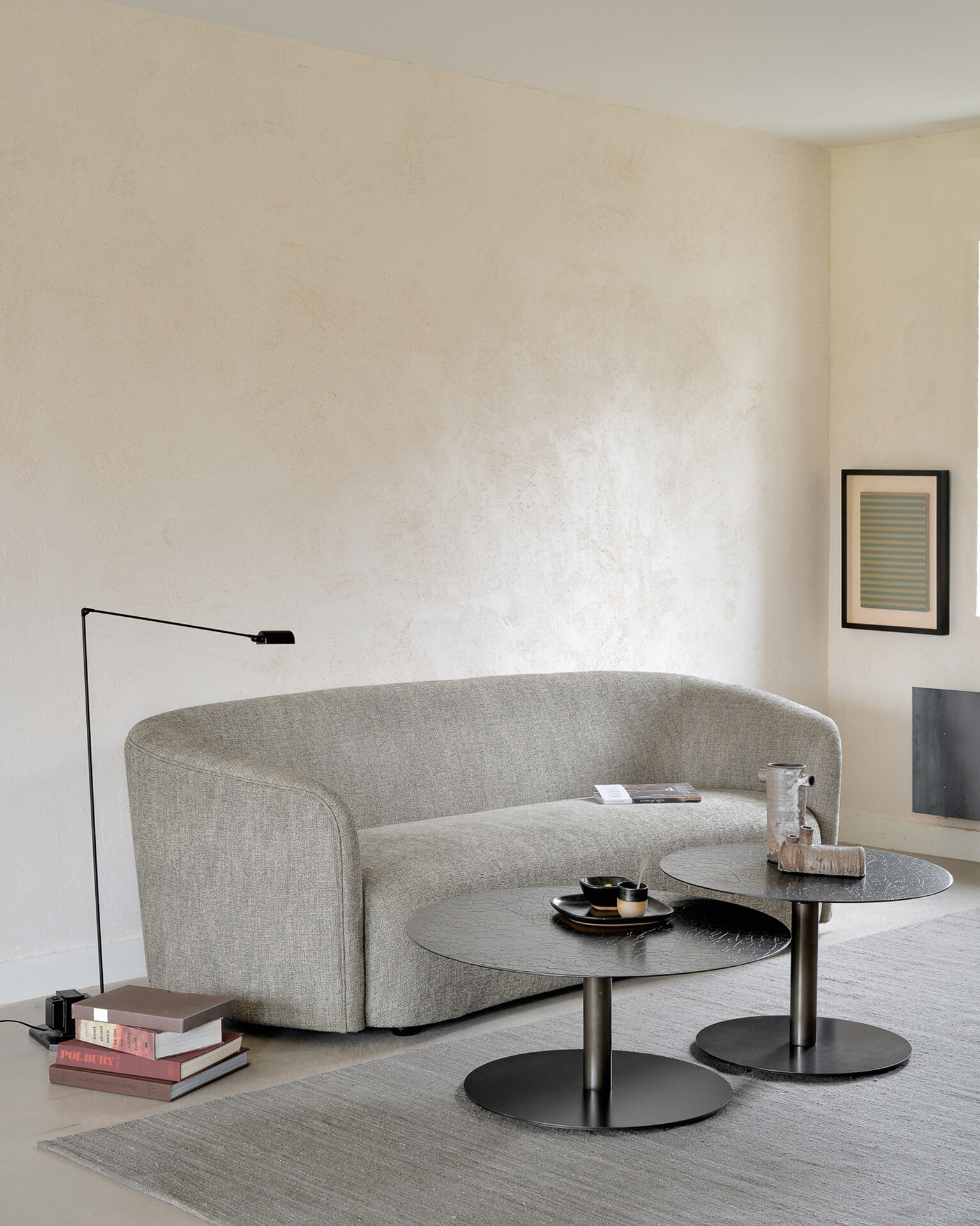 Ethnicraft 3-zits Bank 'Ellipse' Geweven stof, kleur Ash