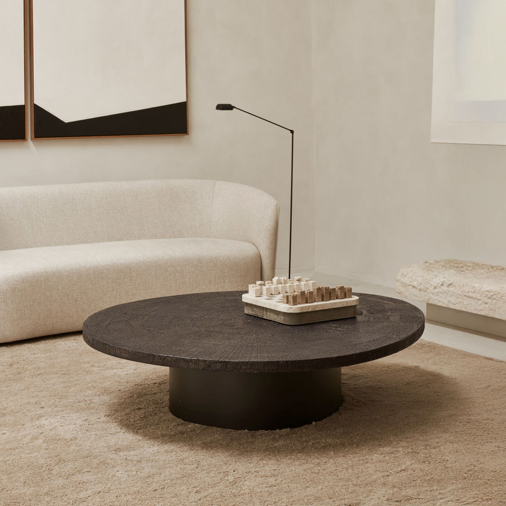 Ethnicraft Organische Salontafel 'Slice' Minerals, kleur Whisky