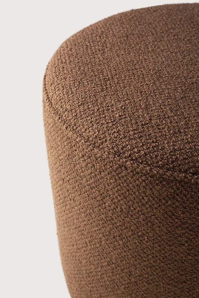 Ethnicraft Poef 'Barrow' 40cm, Structuurstof, kleur Koper