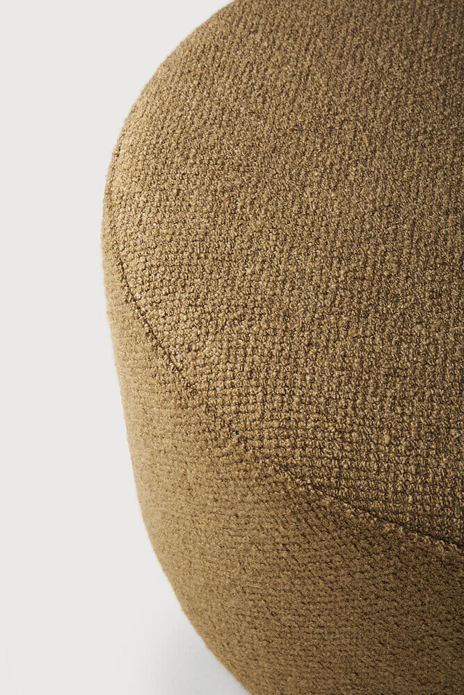 Ethnicraft Poef 'Barrow' 60cm, Structuurstof, kleur Ginger