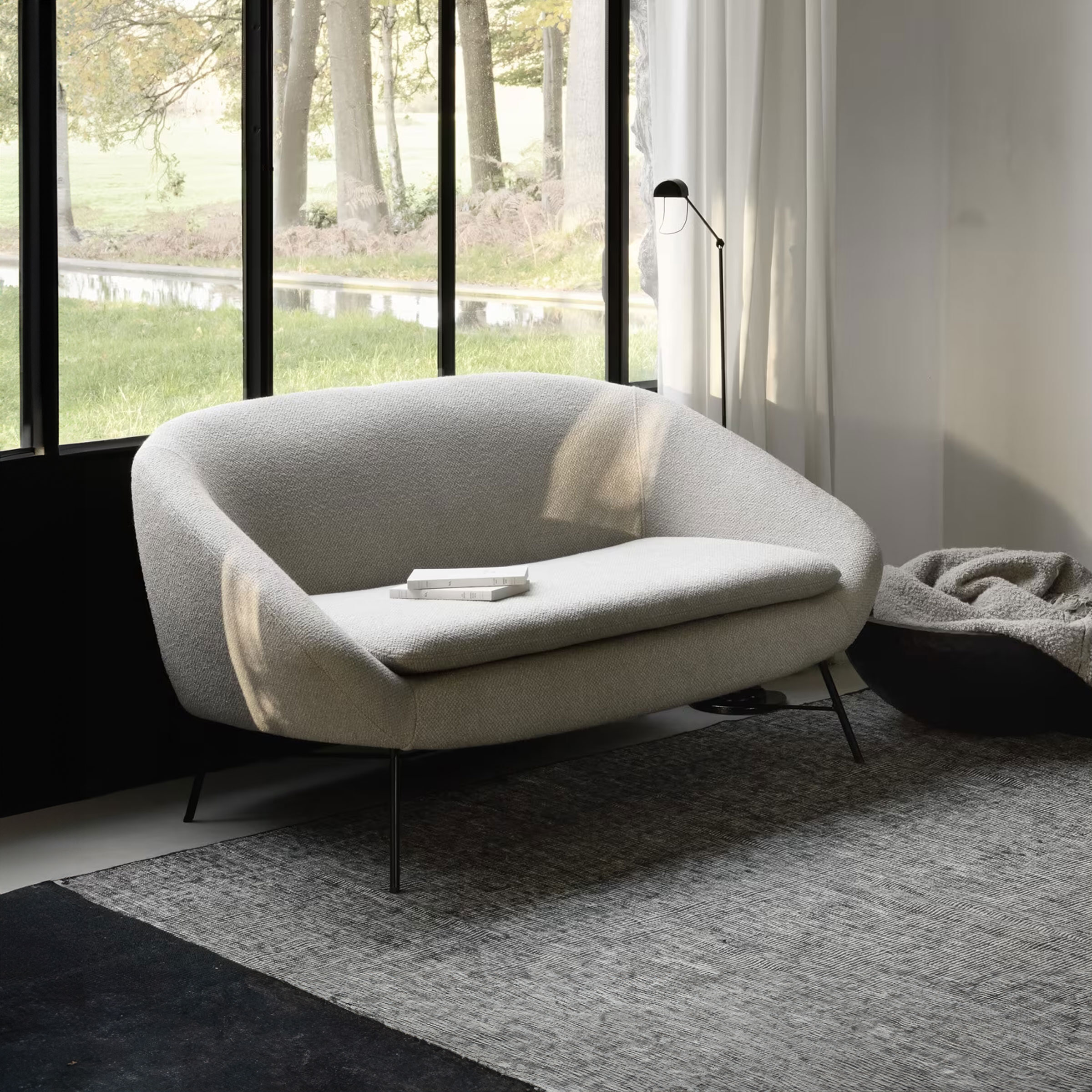 Ethnicraft 2-zits Bank Barrow Bouclé - Off White
