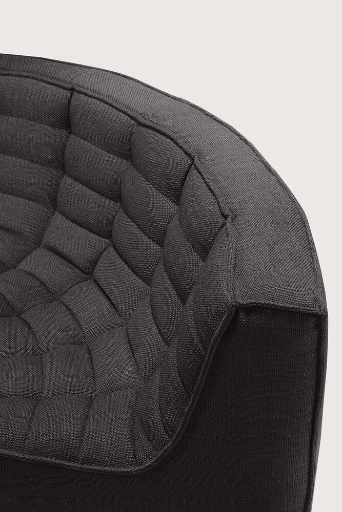 Ethnicraft Modulaire Bank 'N701' 90° Rond Hoekelement, kleur Donkergrijs