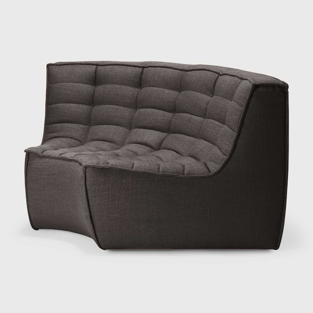 Ethnicraft Modulaire Bank 'N701' 90° Rond Hoekelement, kleur Donkergrijs
