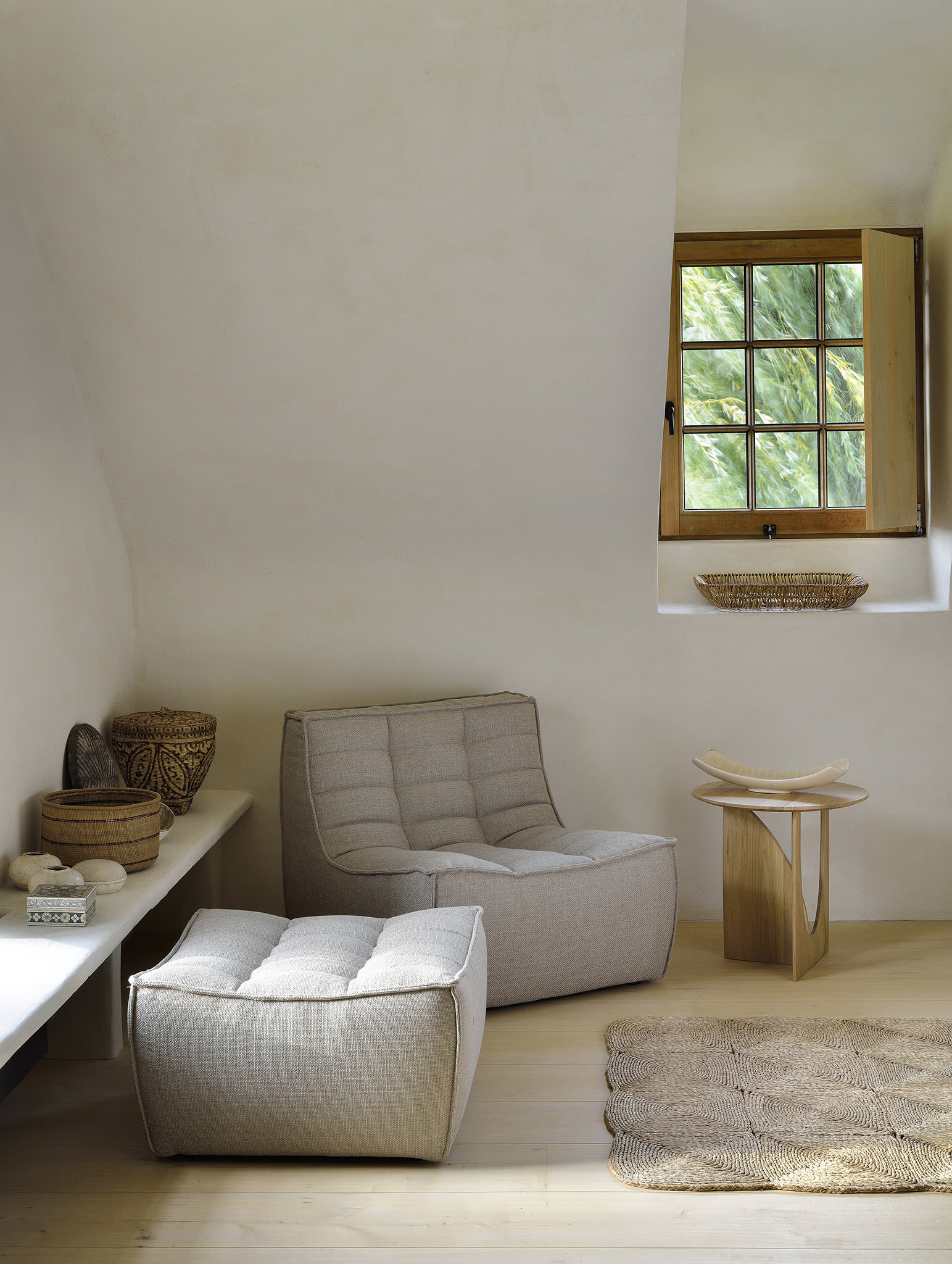 Ethnicraft Modulaire Bank 'N701' 1-zits, kleur Beige