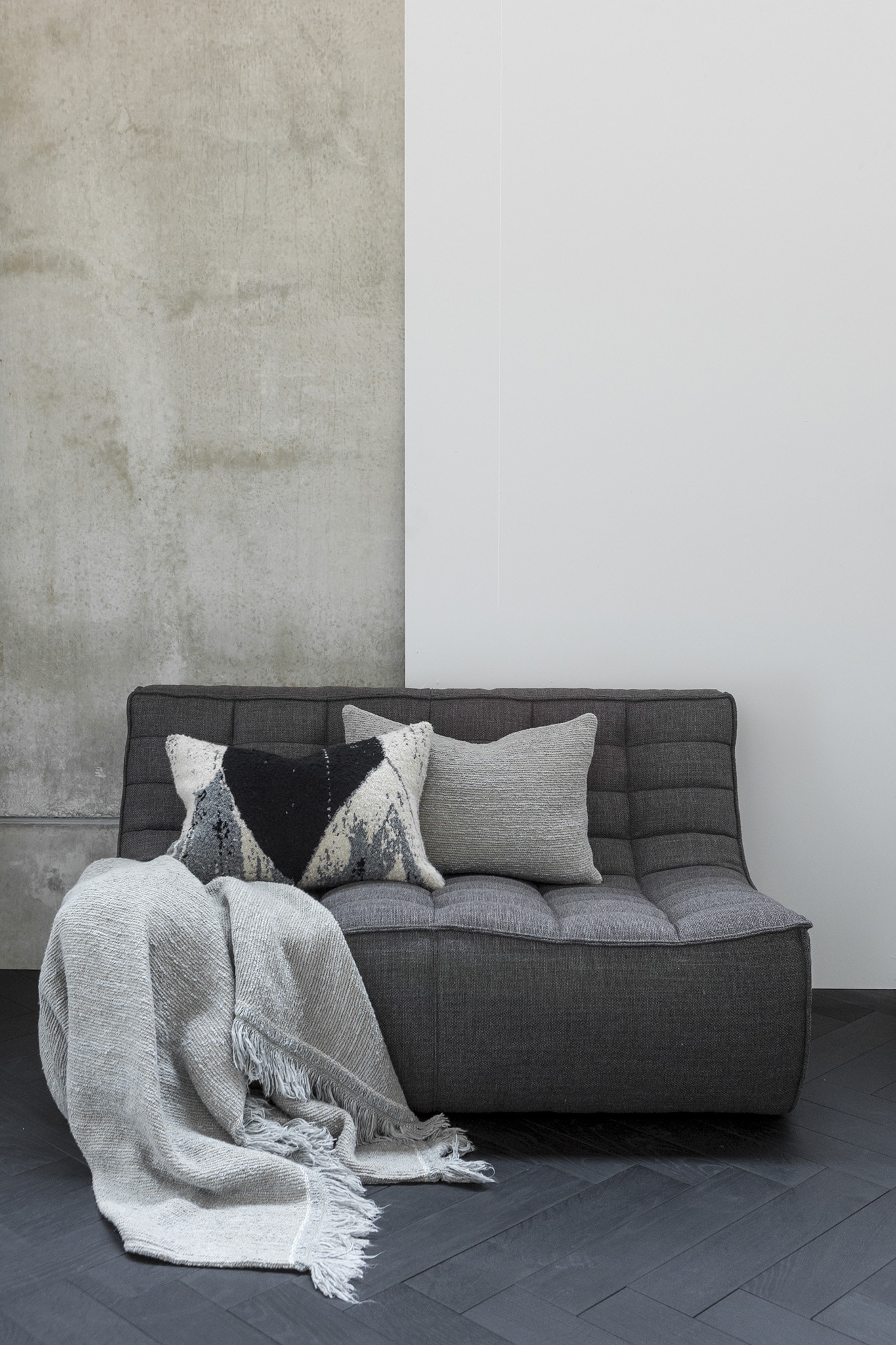 Ethnicraft Modulaire Bank 'N701' 2-zits, kleur Donkergrijs