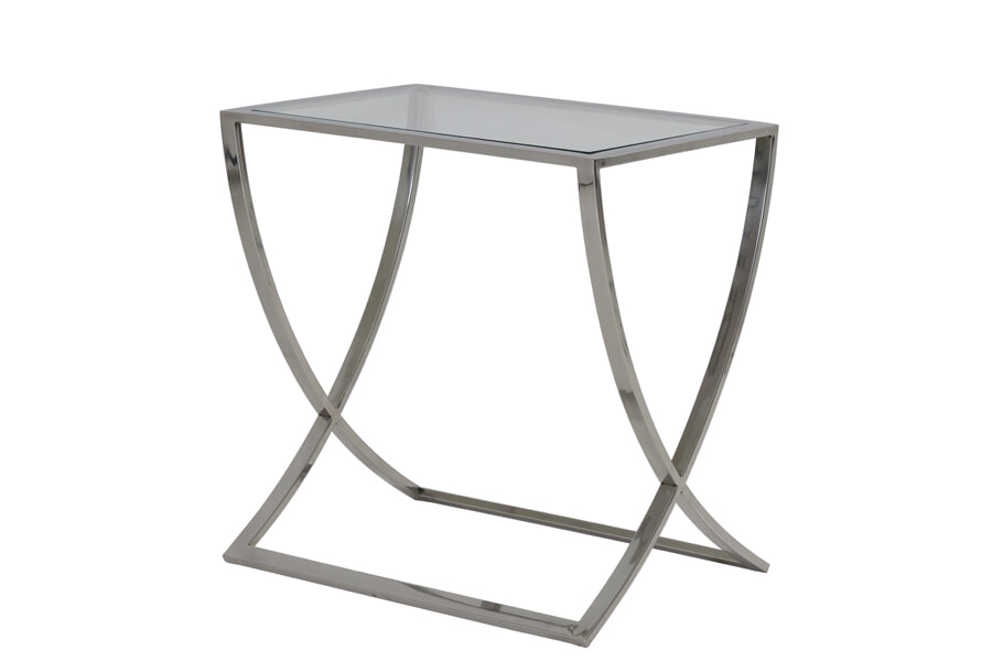 Light & Living Sidetable 'Molina', glas+nikkel Light & Living Sidetable 'Molina', glas+nikkel