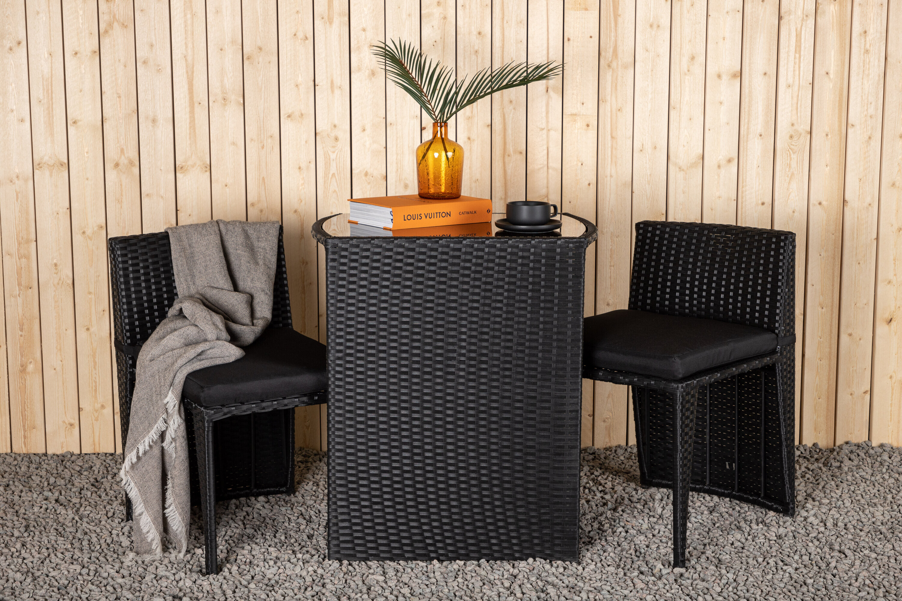 Nohr Bistroset 'Daneisha' Wicker, kleur Zwart