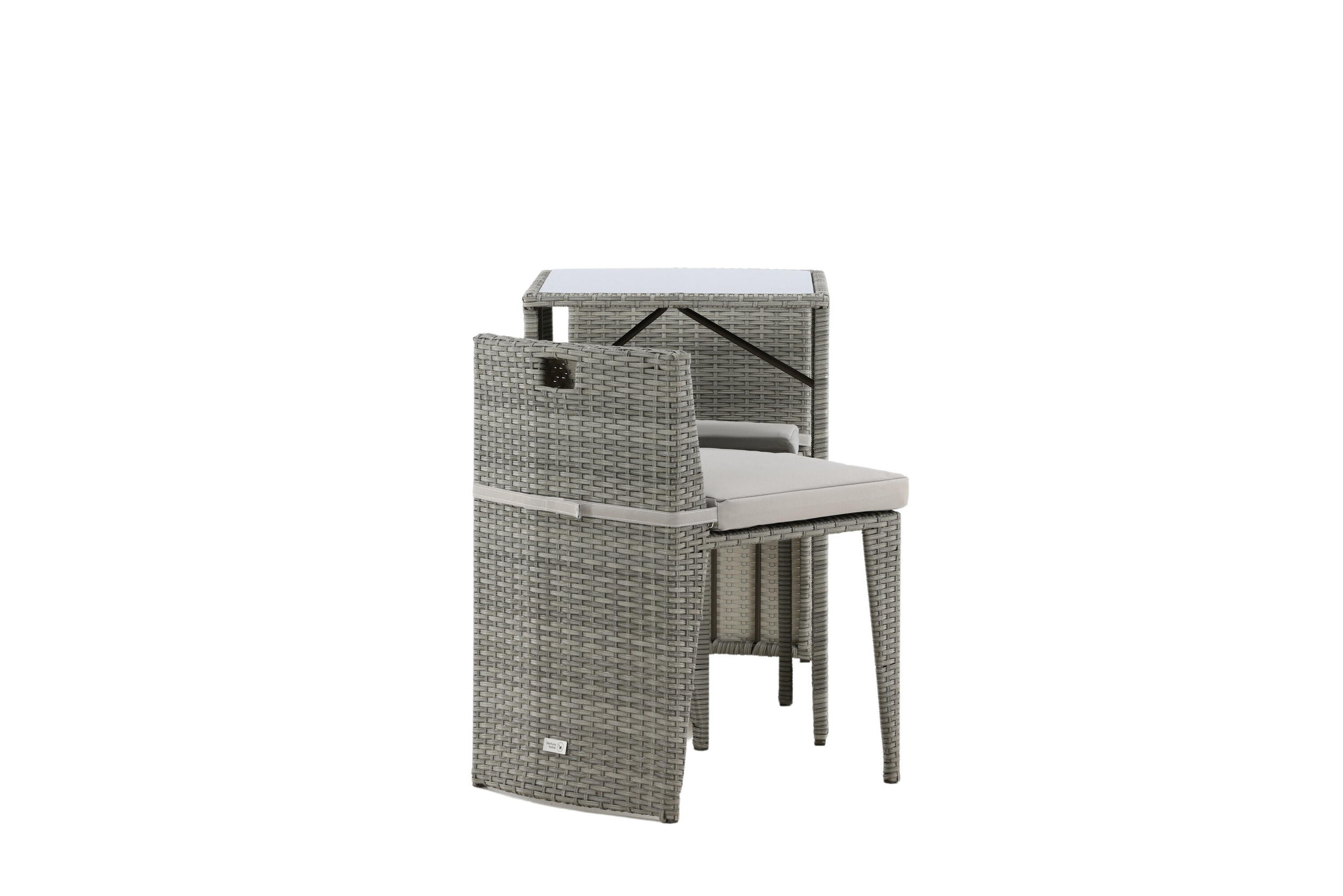 Nohr Bistroset 'Daneisha' Wicker, kleur Grijs