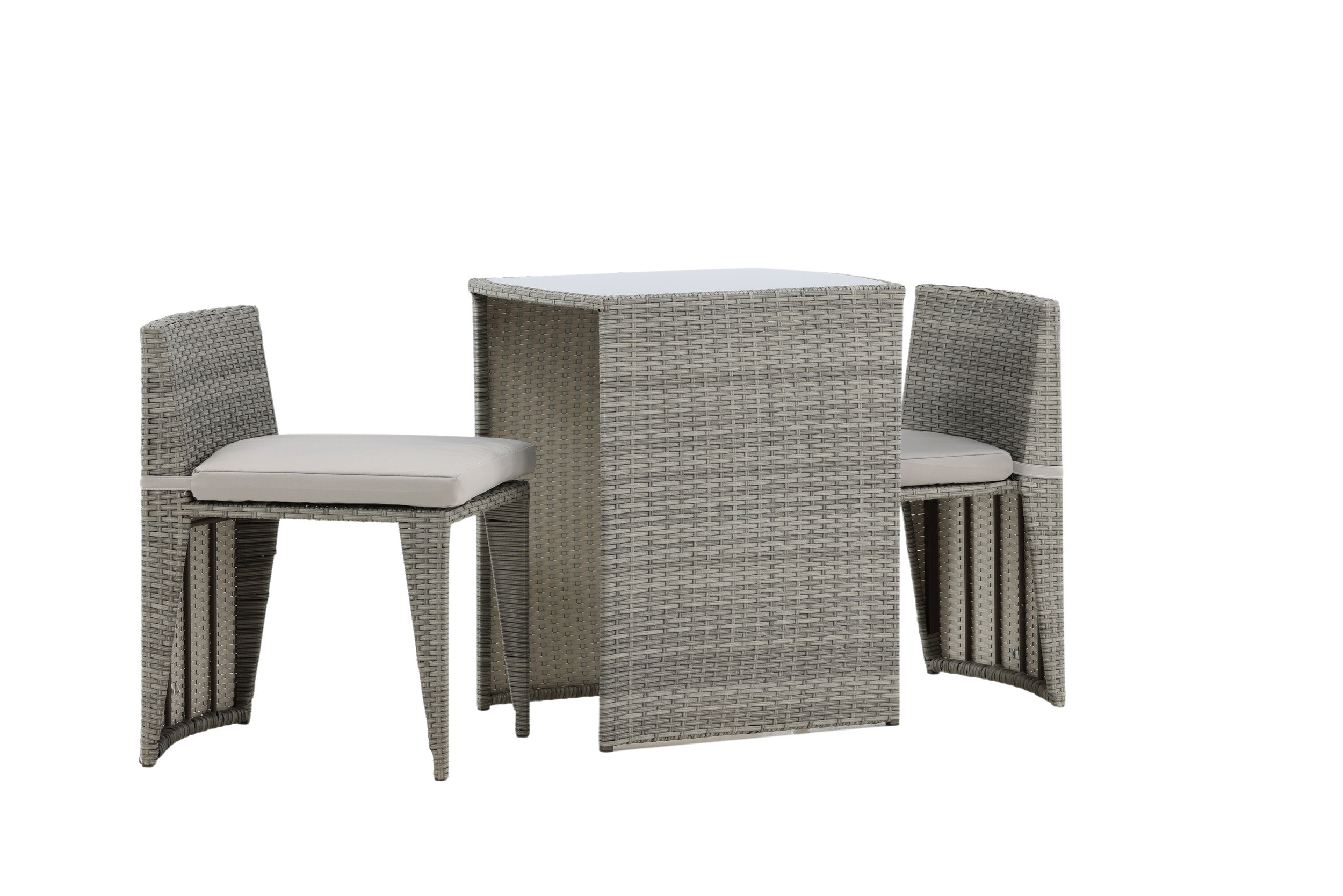 Nohr Bistroset 'Daneisha' Wicker, kleur Grijs