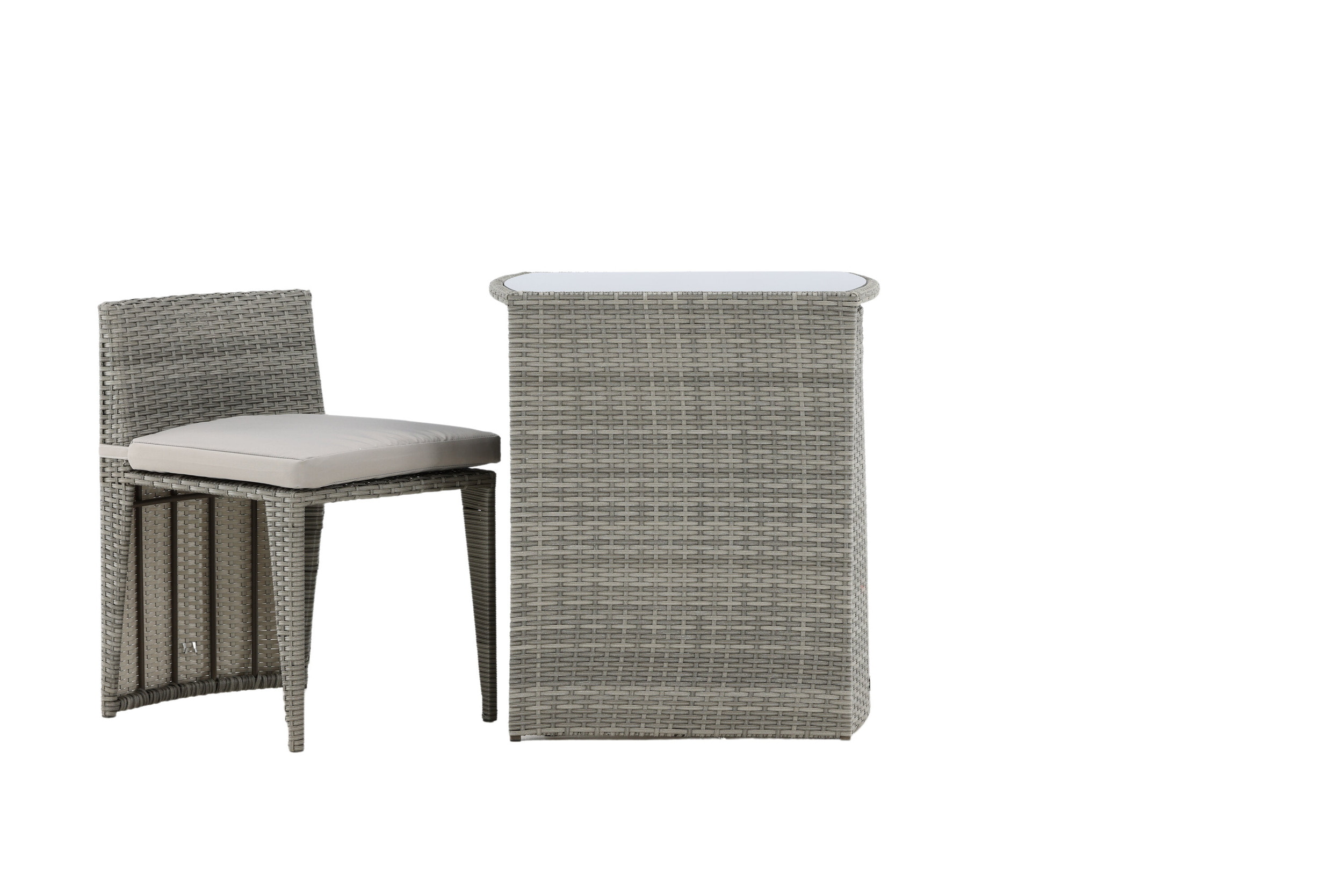 Nohr Bistroset 'Daneisha' Wicker, kleur Grijs