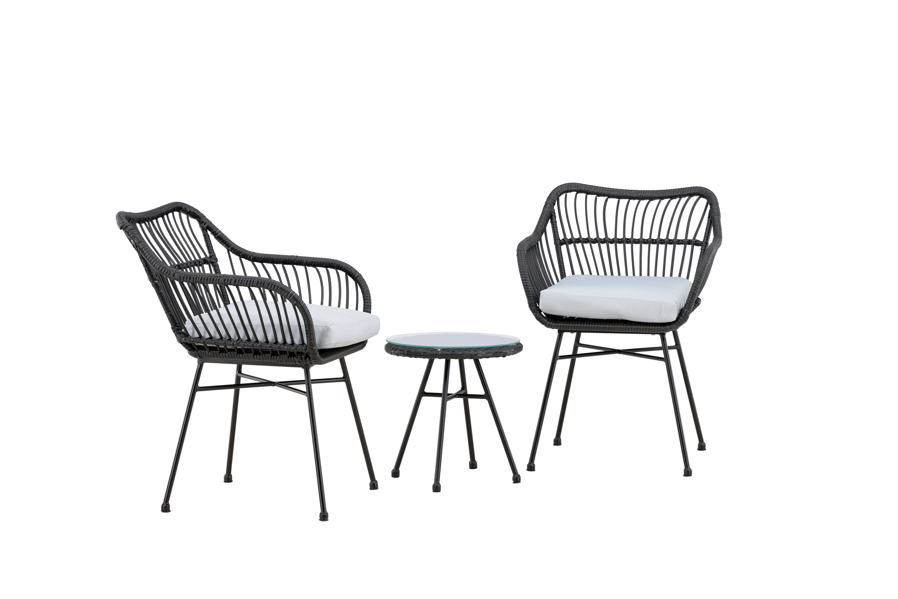 Nohr Loungeset 'Samantah' Met 2 loungestoelen en tafel, kleur Zwart