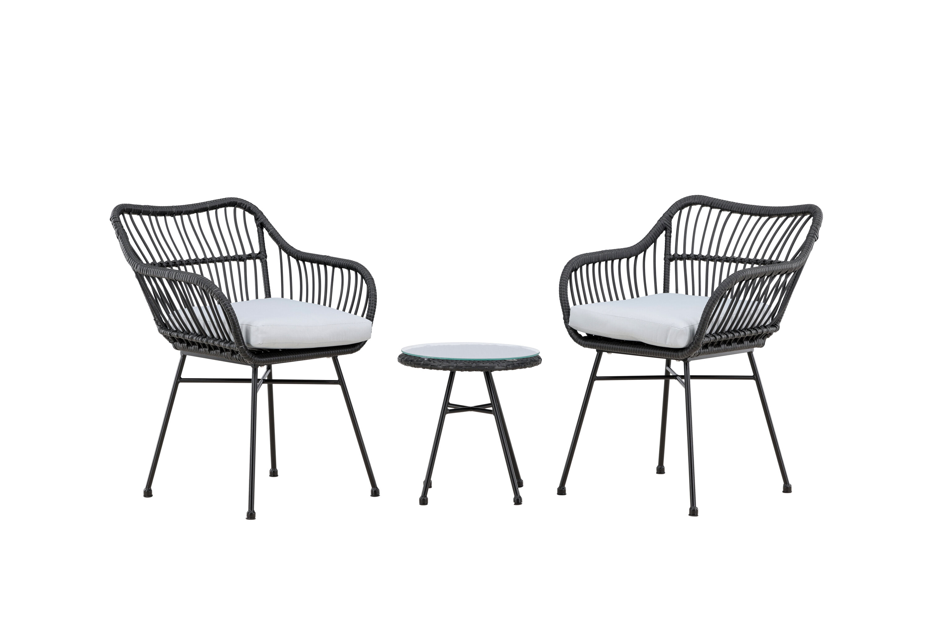 Nohr Loungeset 'Samantah' Met 2 loungestoelen en tafel, kleur Zwart