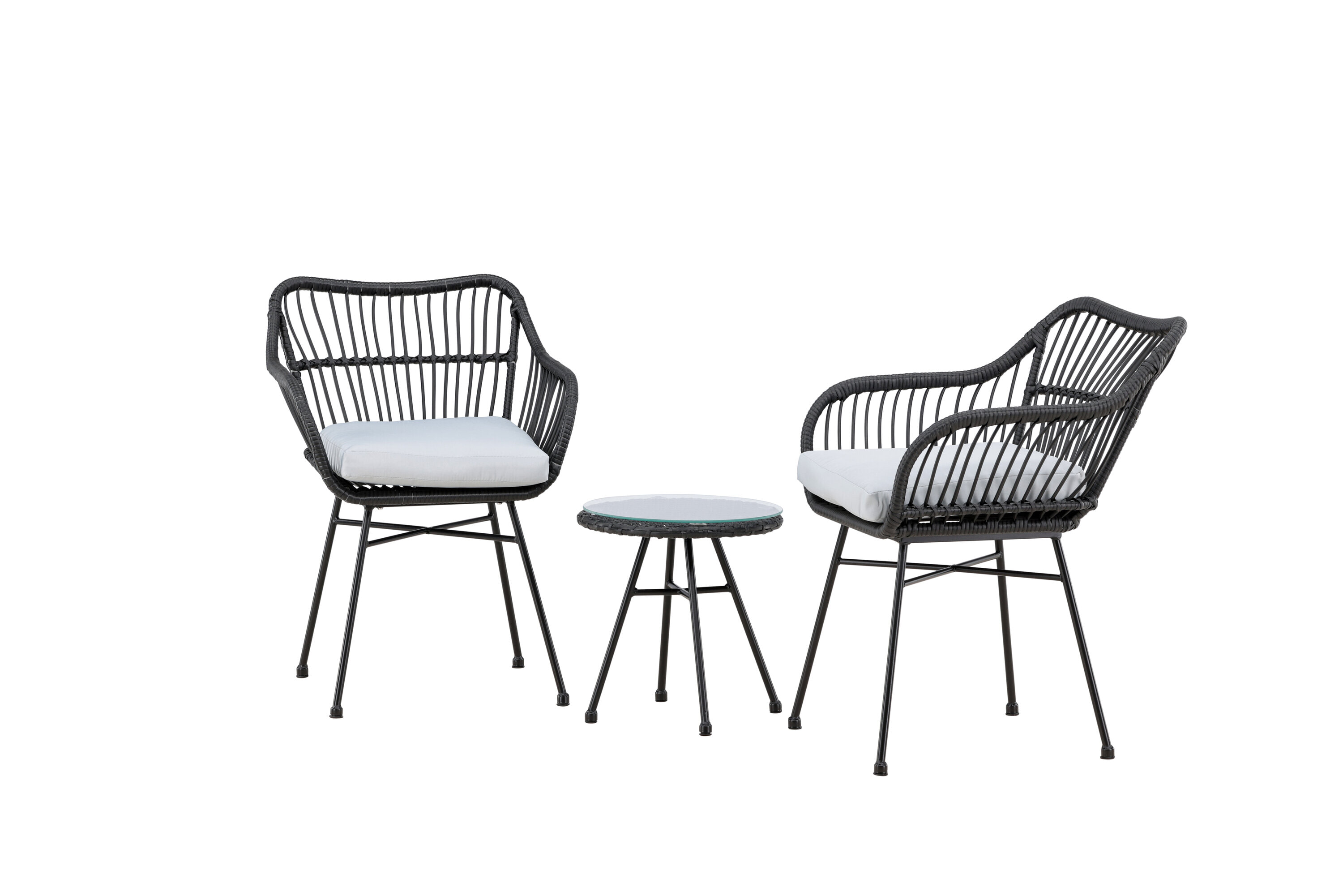 Nohr Loungeset 'Samantah' Met 2 loungestoelen en tafel, kleur Zwart