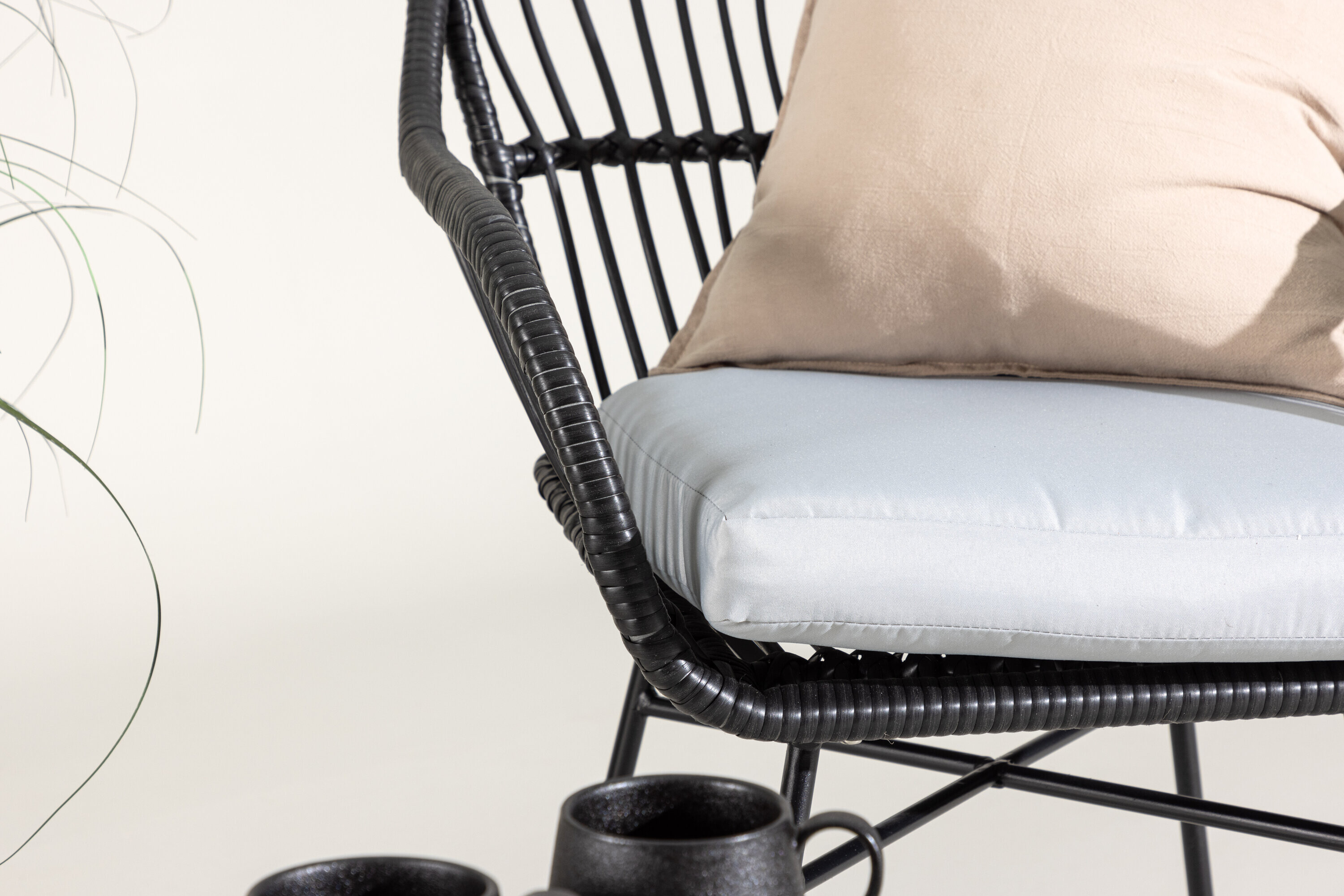Nohr Loungeset 'Samantah' Met 2 loungestoelen en tafel, kleur Zwart