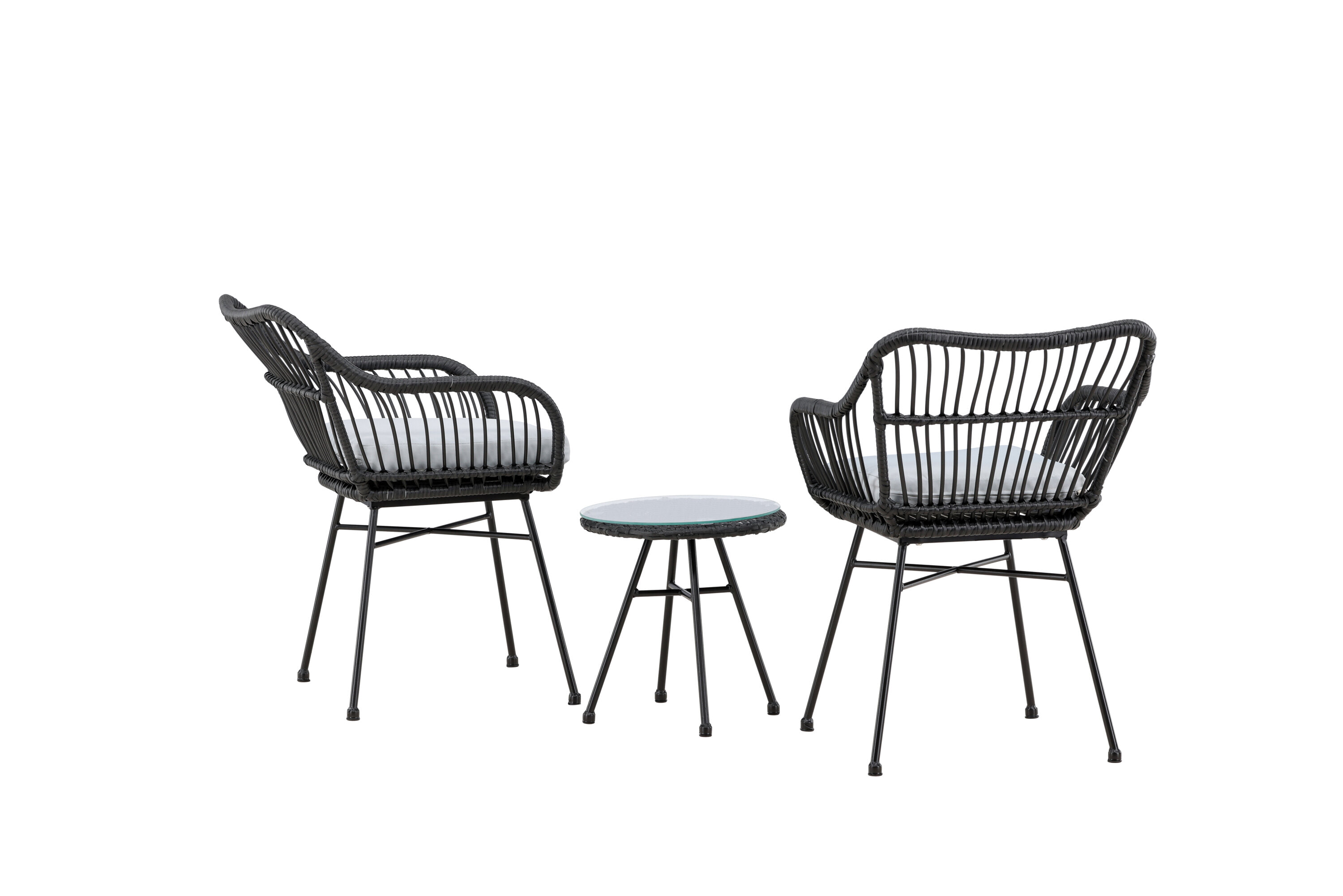 Nohr Loungeset 'Samantah' Met 2 loungestoelen en tafel, kleur Zwart