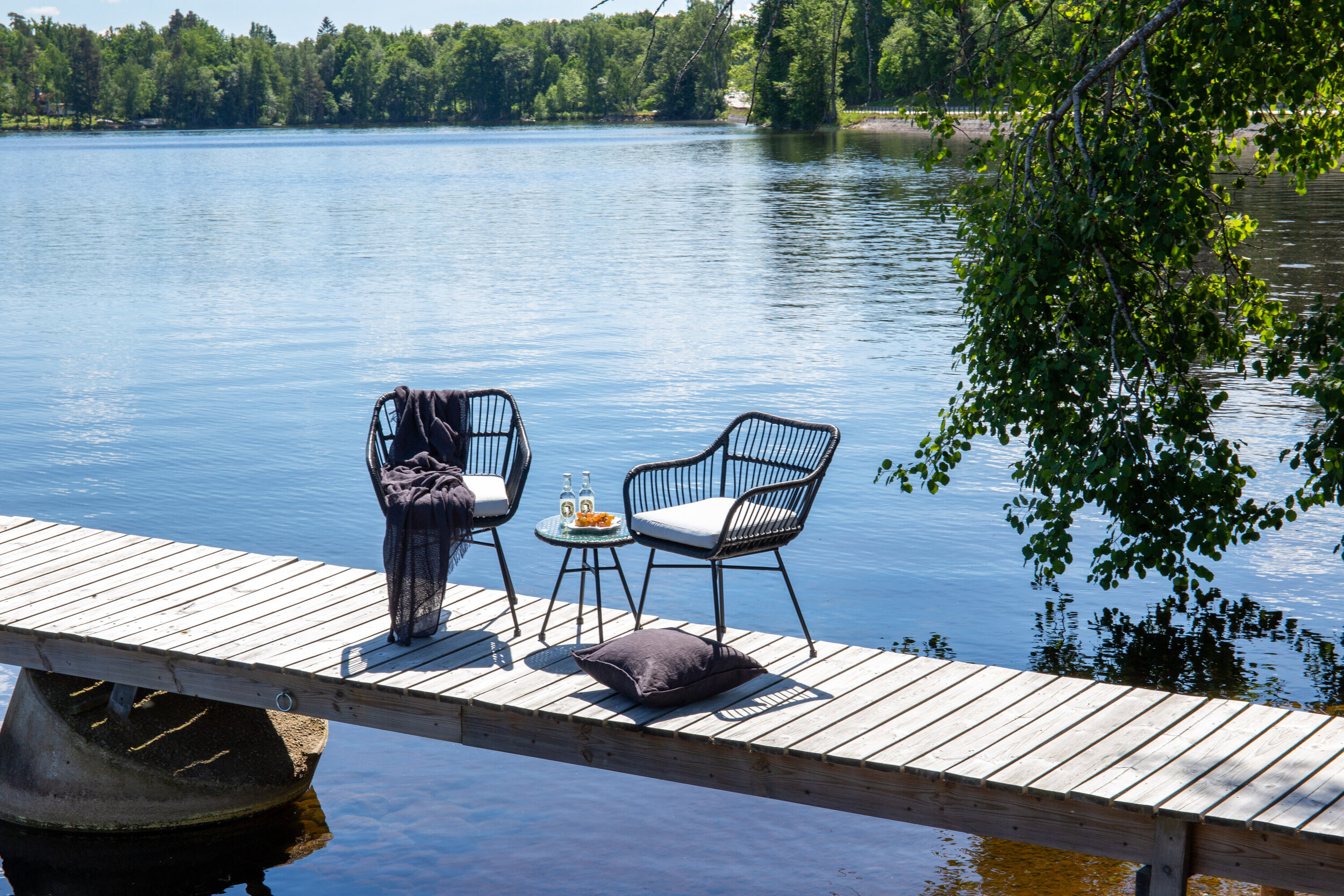 Nohr Loungeset 'Samantah' Met 2 loungestoelen en tafel, kleur Zwart