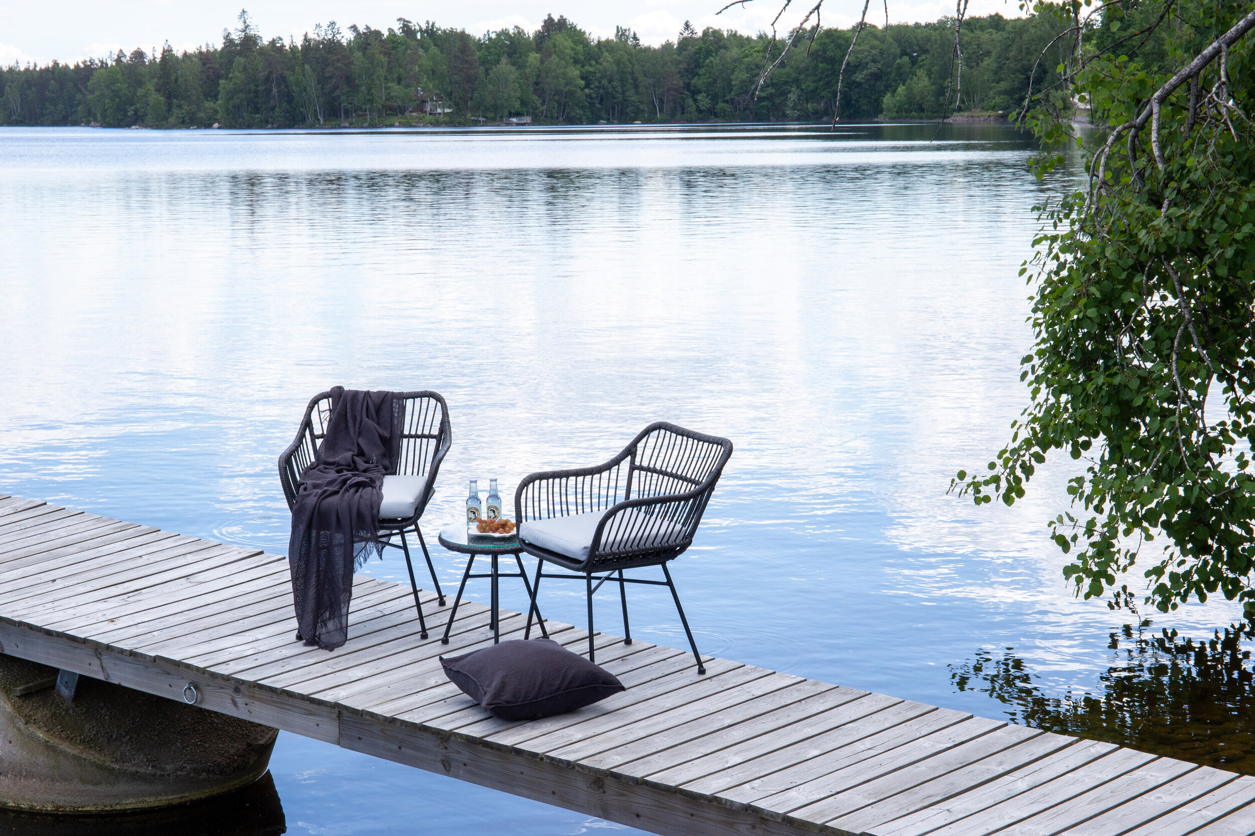 Nohr Loungeset 'Samantah' Met 2 loungestoelen en tafel, kleur Zwart